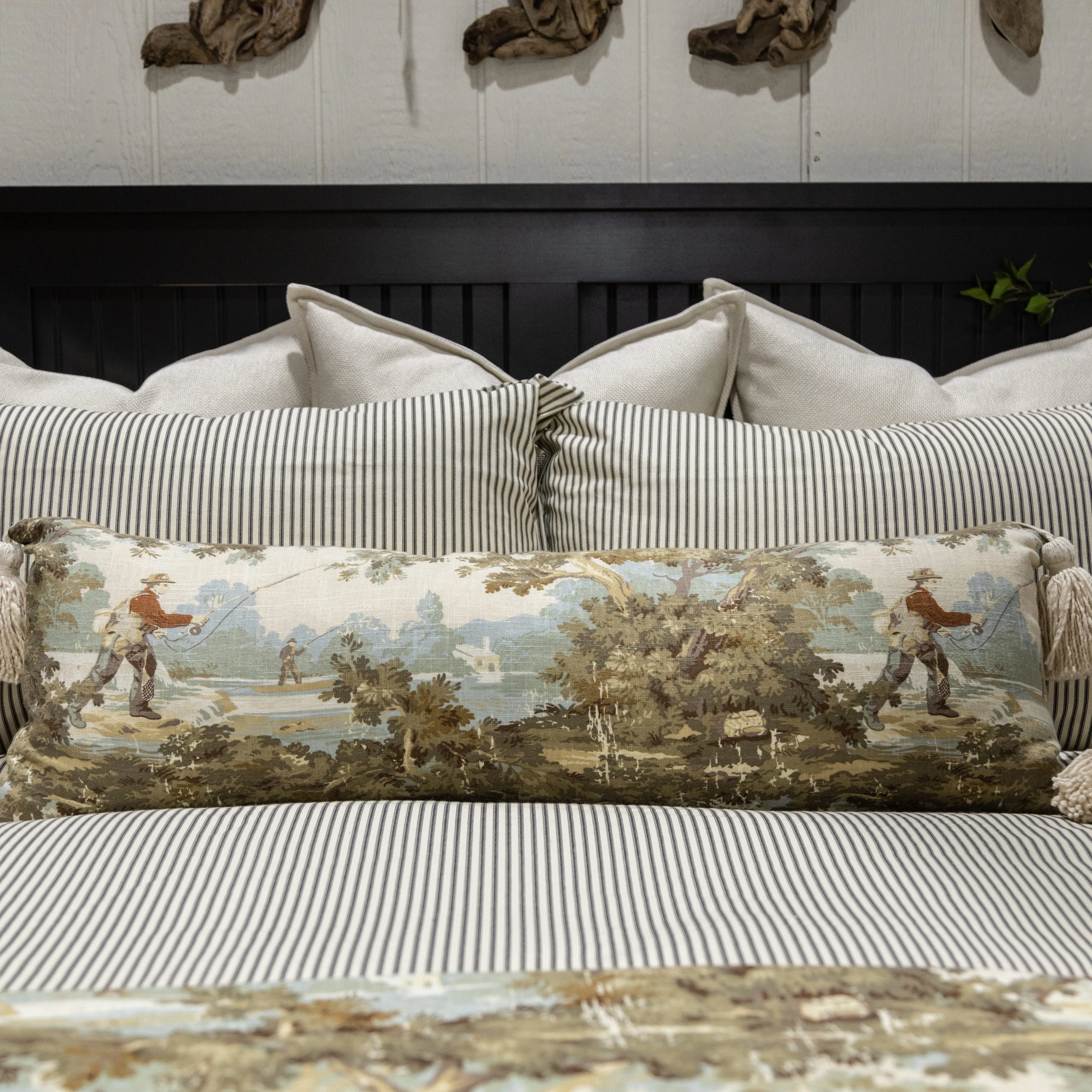 Pillow - Vintage Muskoka Print with Tassels