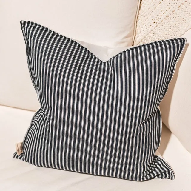 Pillow - Vintage Ticking Navy & White Pillow