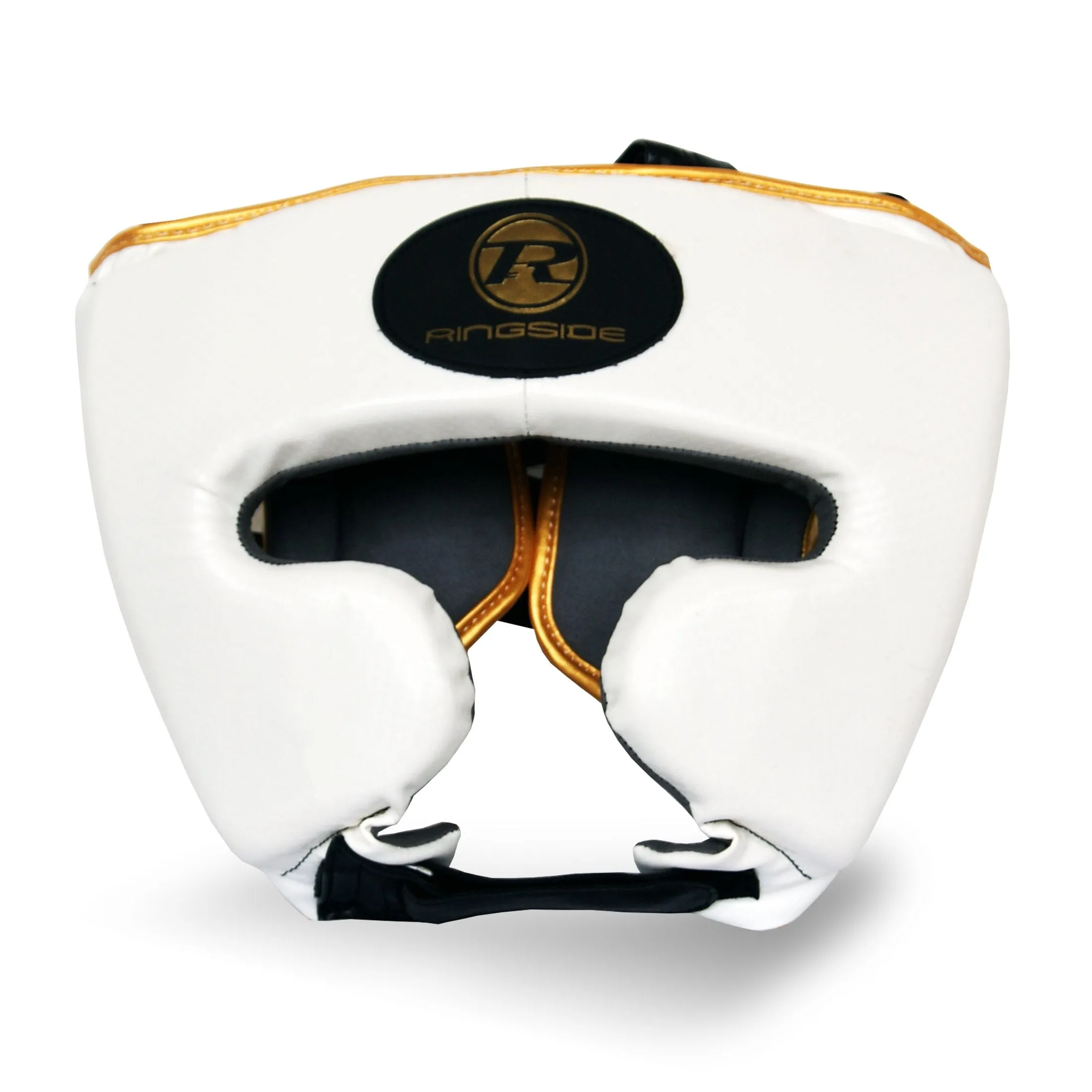 Pro Fitness Head Guard Synthetic Leather Metallic White / Black / Gold
