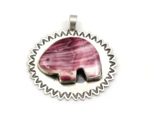 Purple Spiny Oyster Bear Pendant