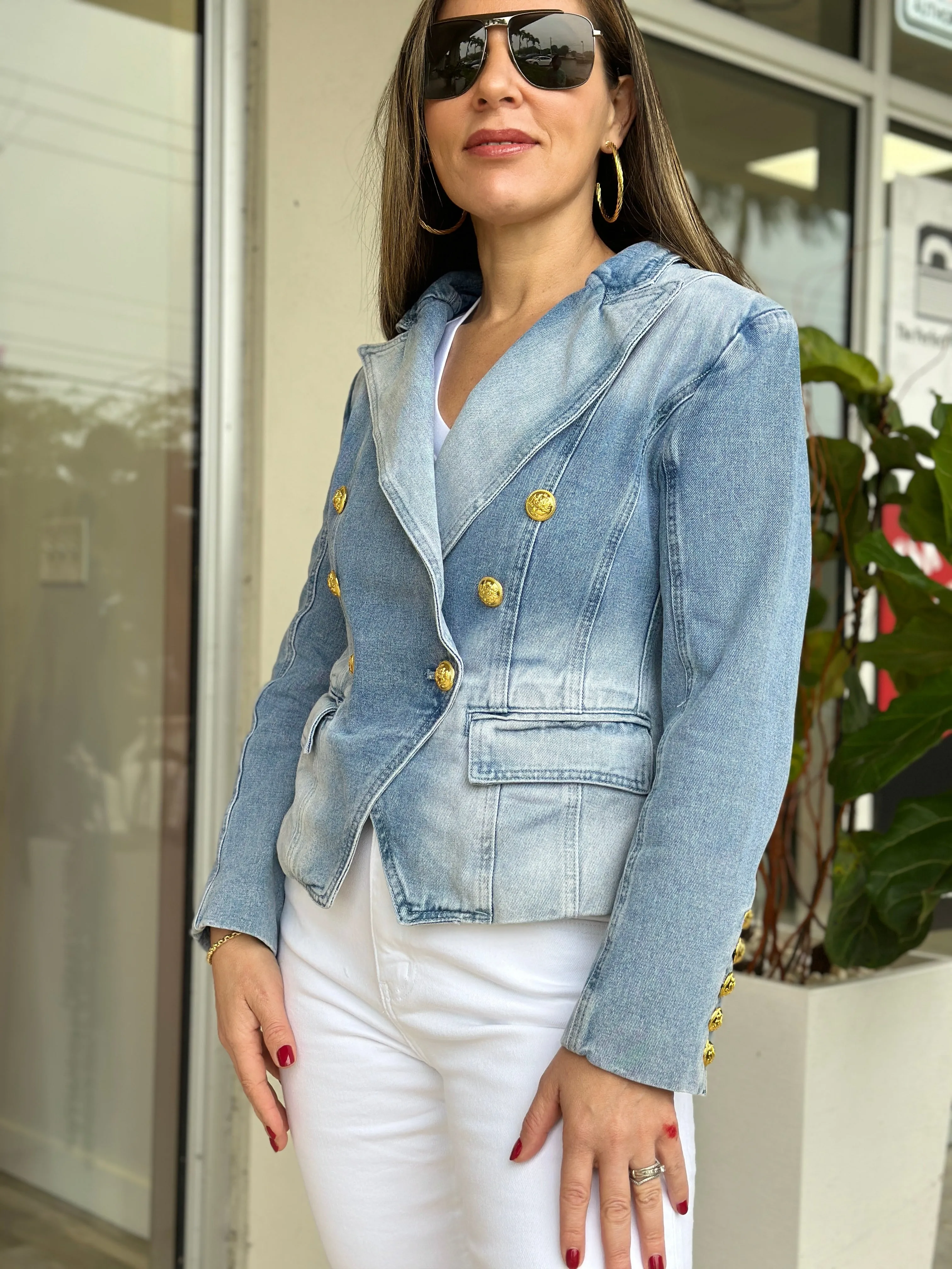 "Cata" Denim Blazer Jacket