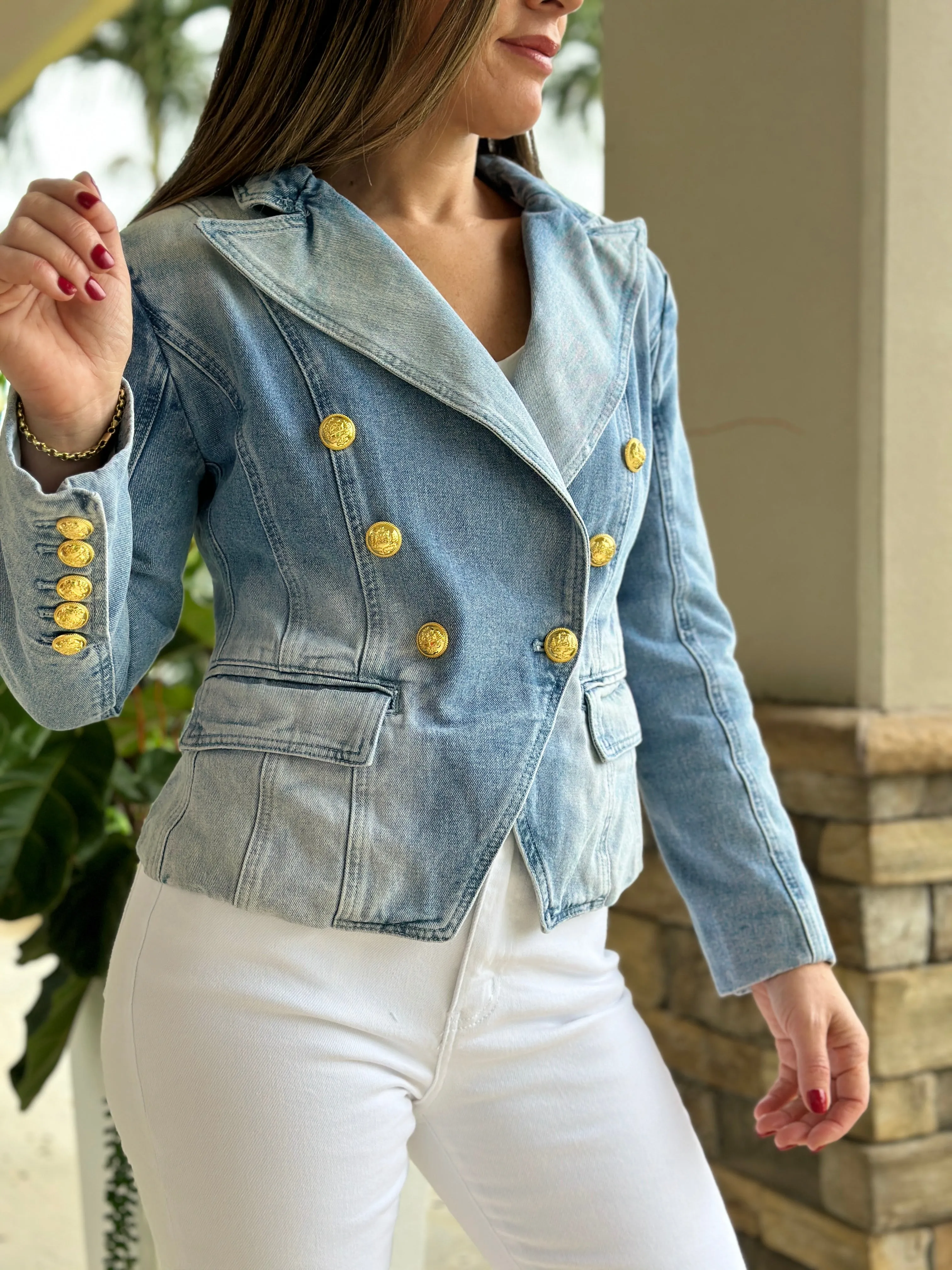 "Cata" Denim Blazer Jacket