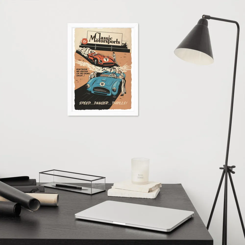 "Speed... Danger... Thrills!" Framed Poster