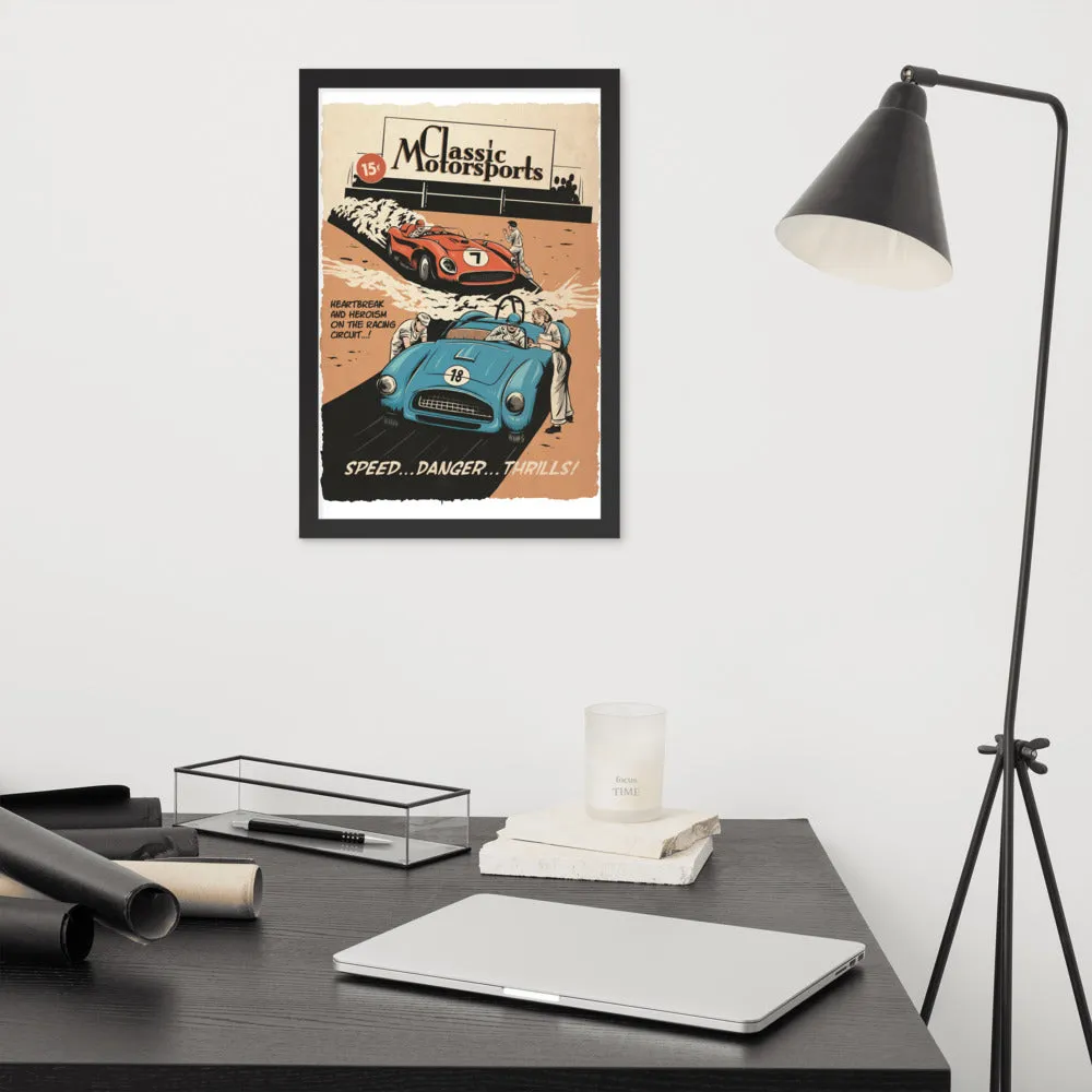 "Speed... Danger... Thrills!" Framed Poster