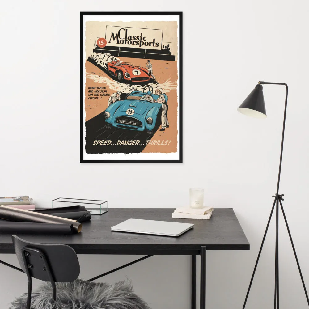 "Speed... Danger... Thrills!" Framed Poster
