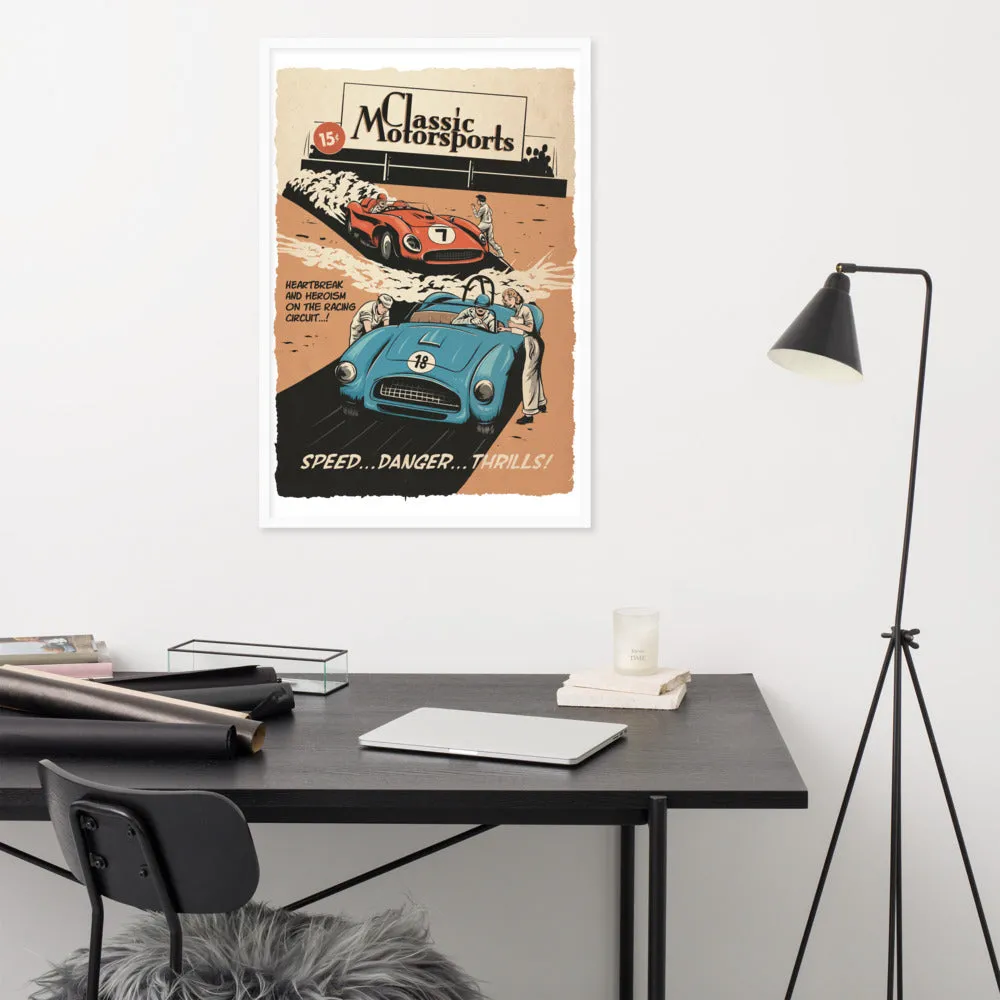 "Speed... Danger... Thrills!" Framed Poster