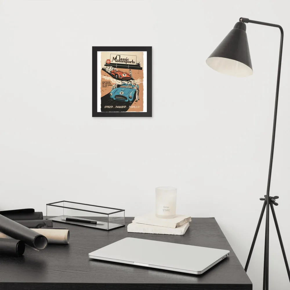 "Speed... Danger... Thrills!" Framed Poster