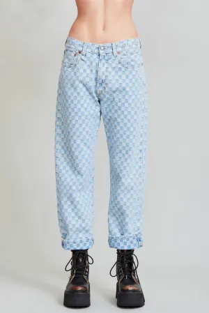 R13 Boyfriend Jean - Checkerboard