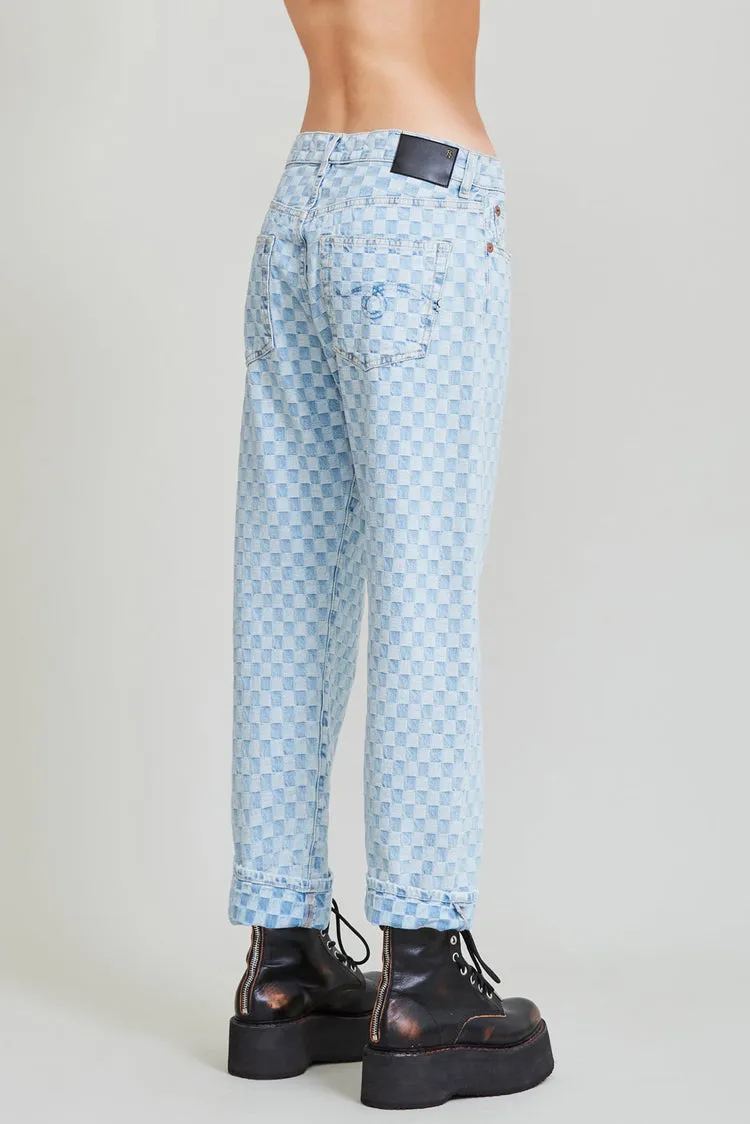 R13 Boyfriend Jean - Checkerboard