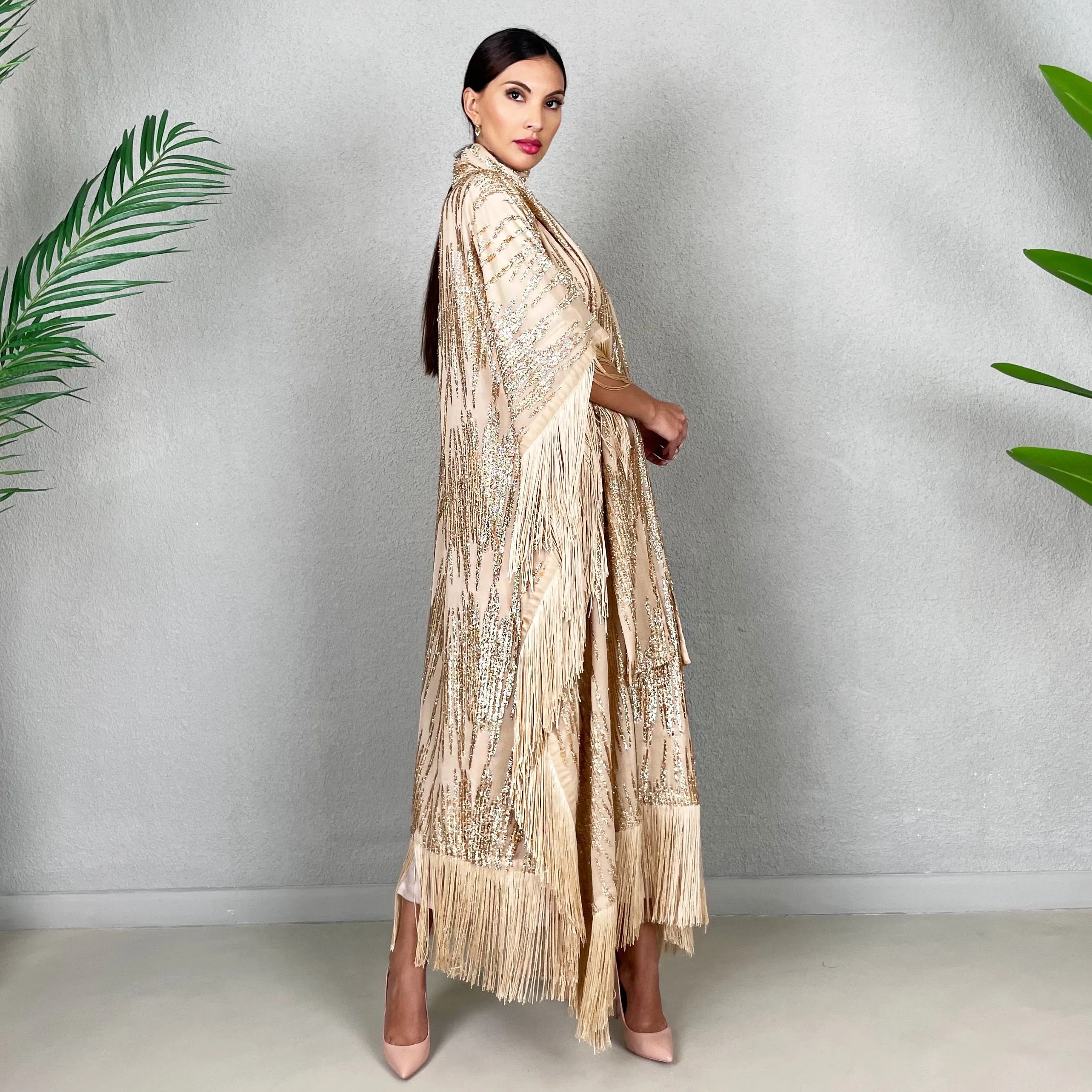RAM22 ALAIA BISCUIT CHIFFON KAFTAN