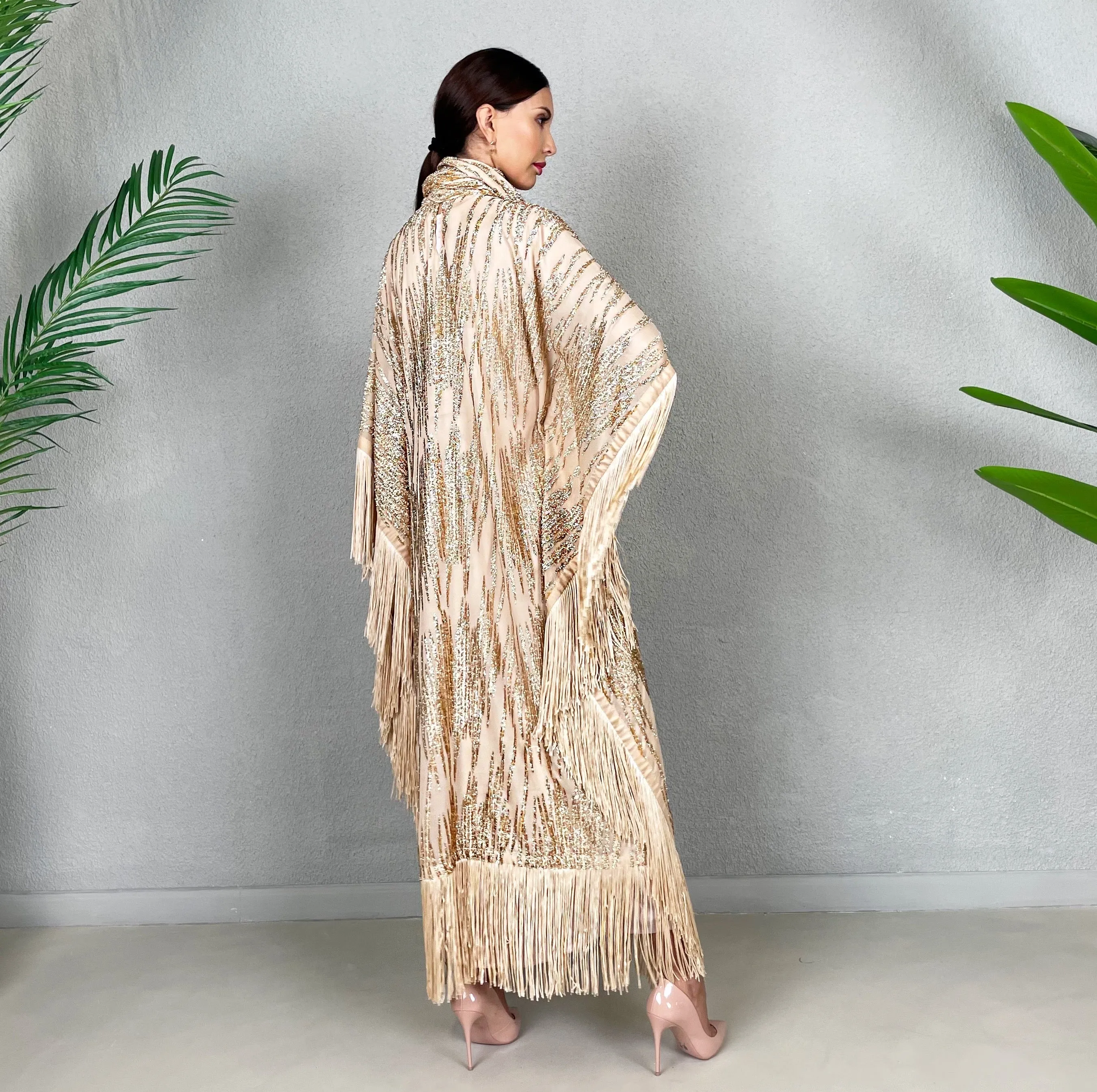RAM22 ALAIA BISCUIT CHIFFON KAFTAN