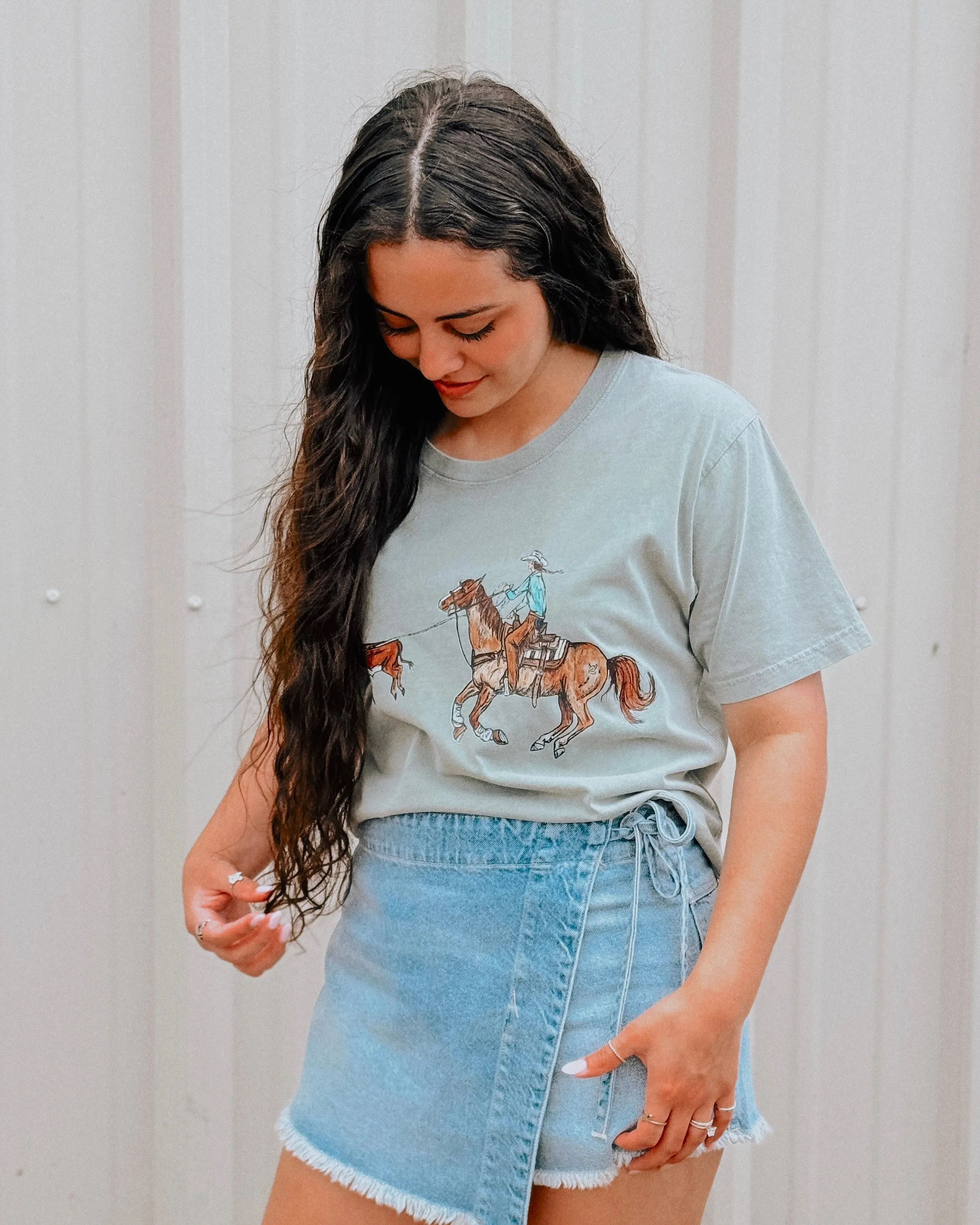 Ranchin' Cowgirl Cropped Tee