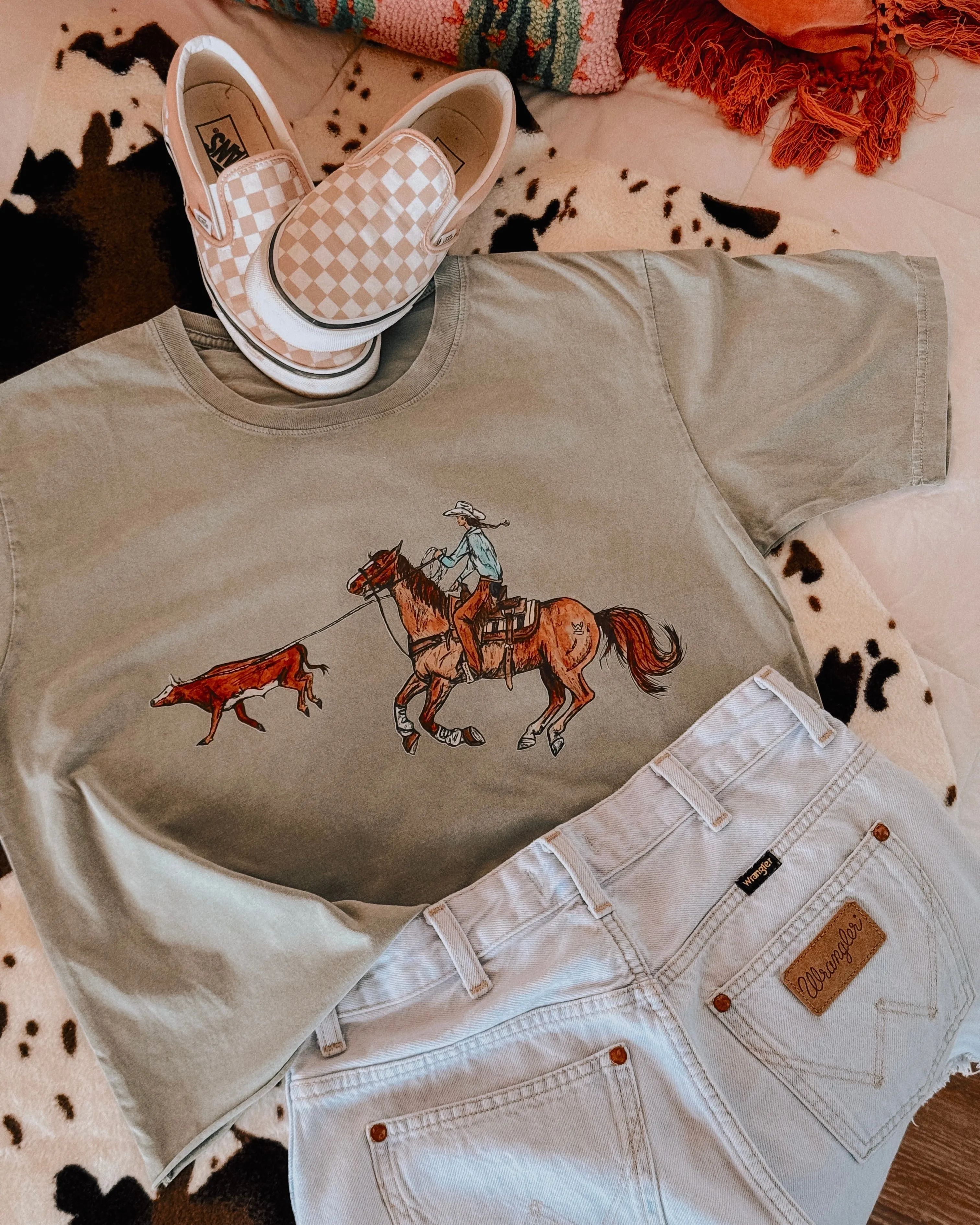 Ranchin' Cowgirl Cropped Tee