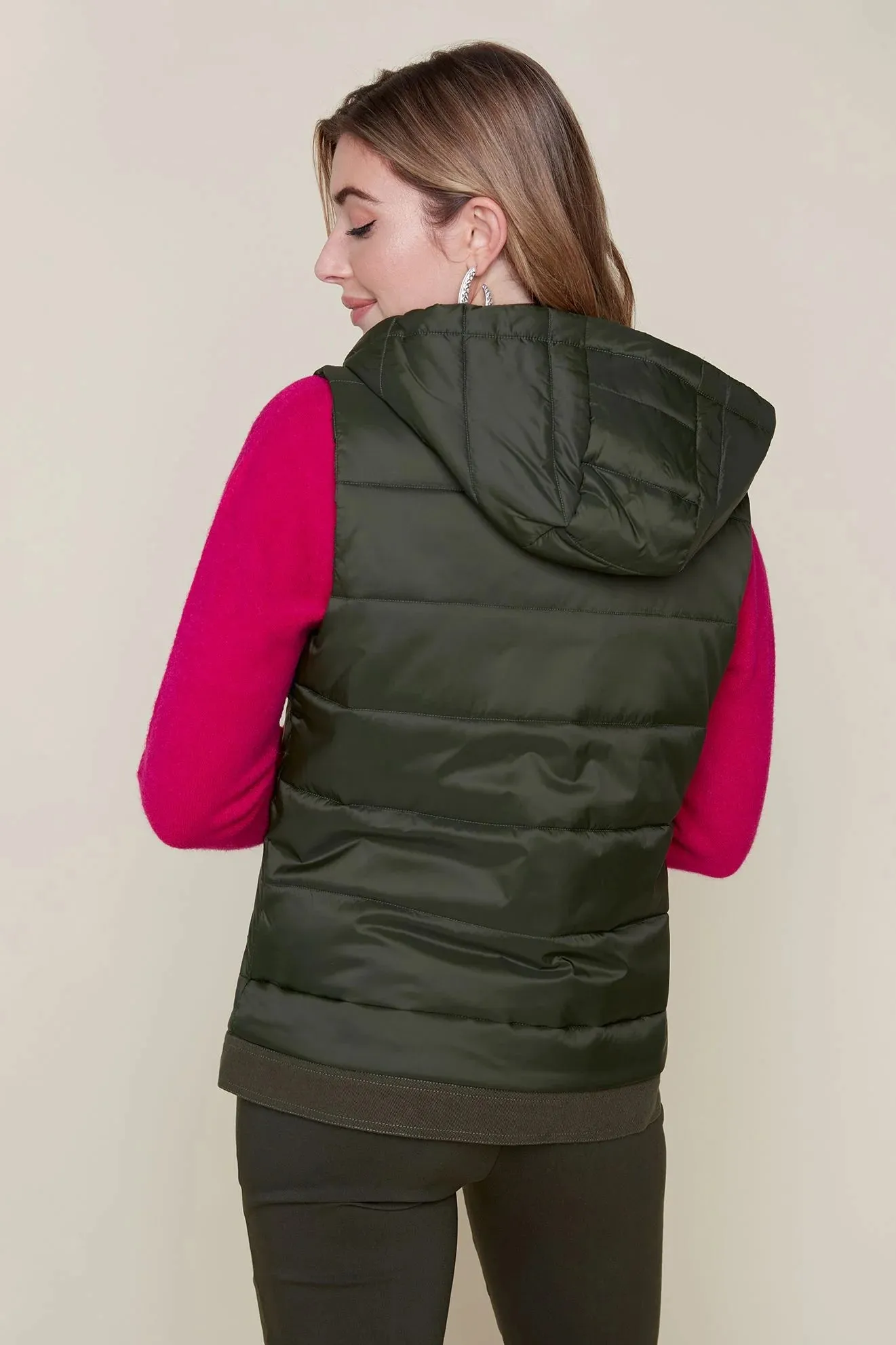 Renuar Onward Denim Trim Vest-Chive