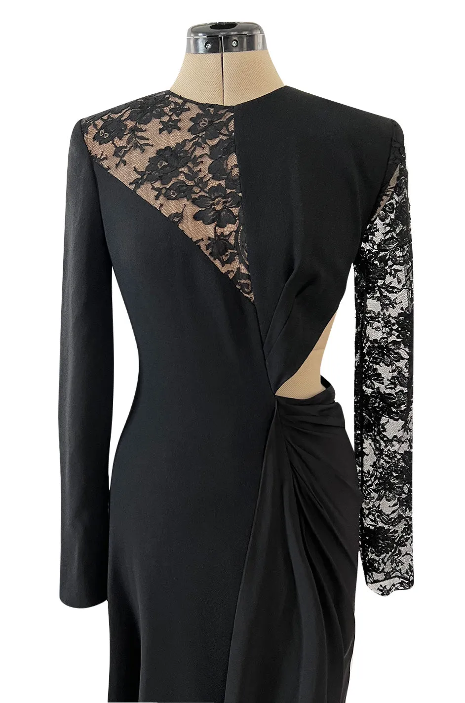 Resort 2019 Givenchy by Clare Waight Keller Black Lace Dress w Side Cut Outs