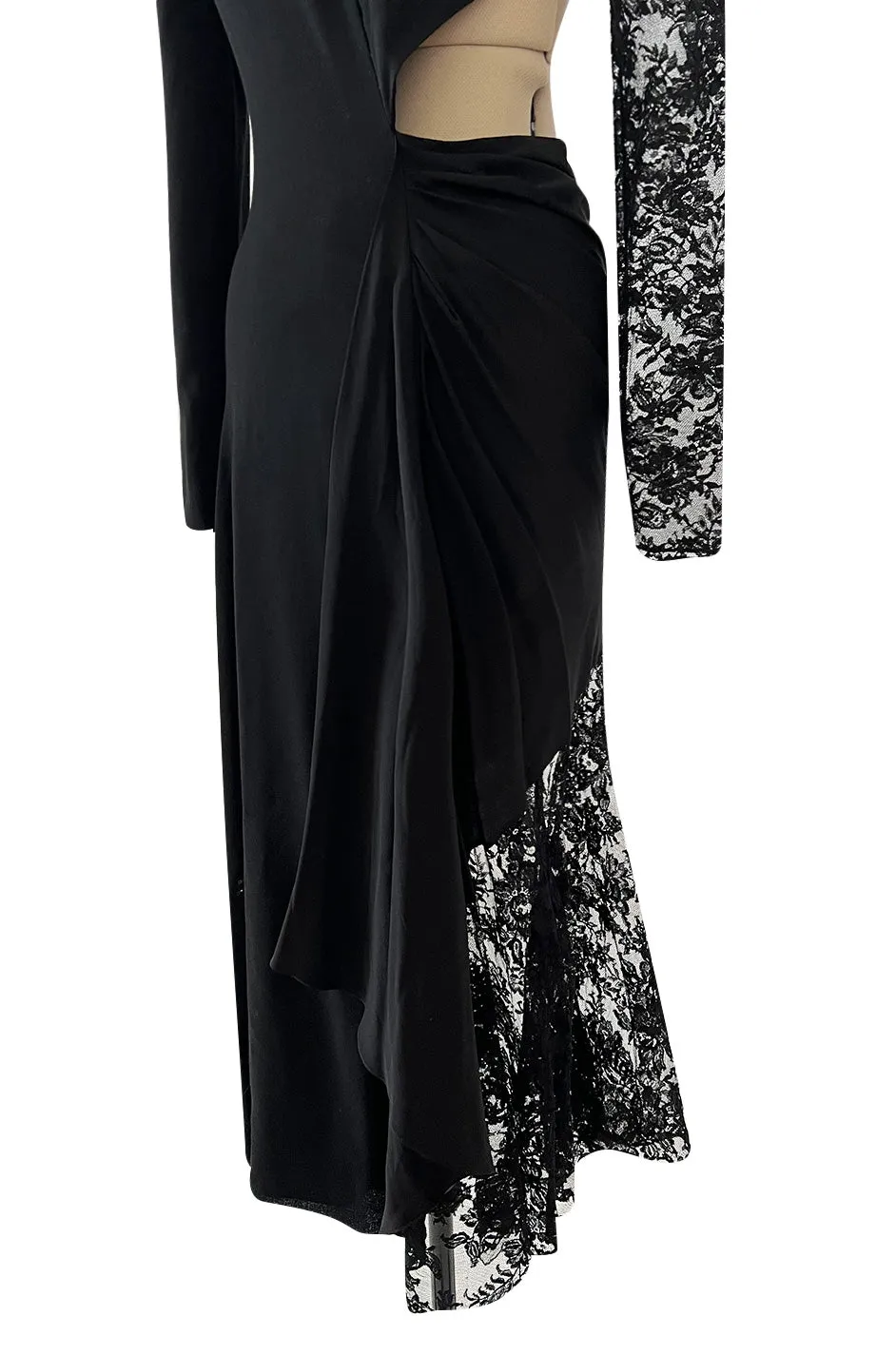 Resort 2019 Givenchy by Clare Waight Keller Black Lace Dress w Side Cut Outs