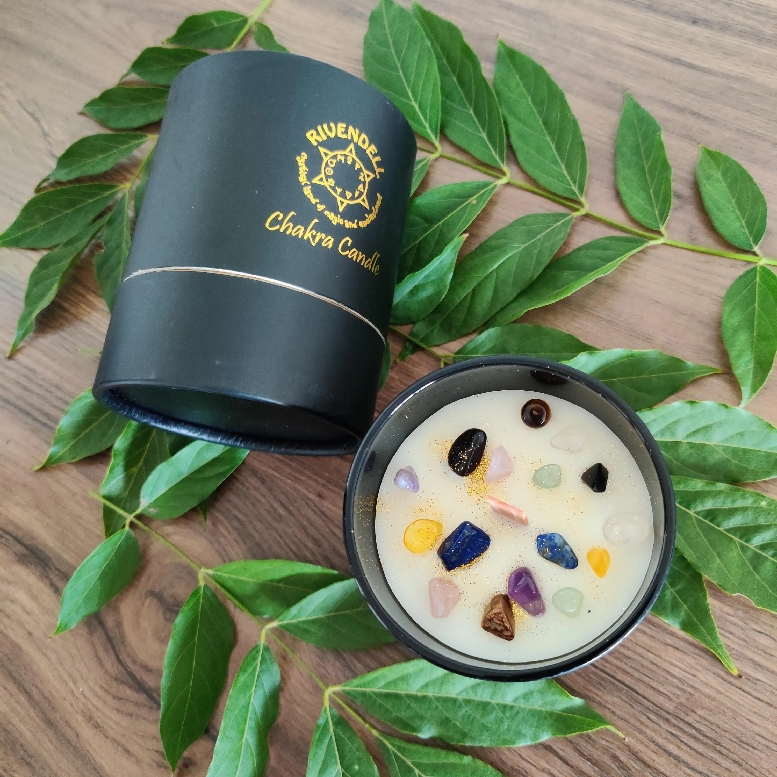 Rivendell's Chakra Candle: Patchouli and Wild Pear