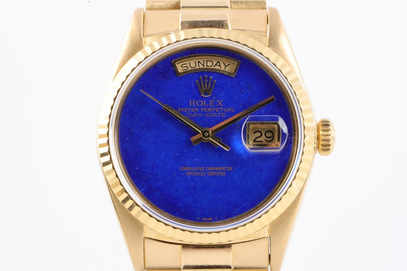 Rolex 18038 Day-Date LAPIS Dial 18K Yellow Gold 36mm Men's Watch (Box & Papers)