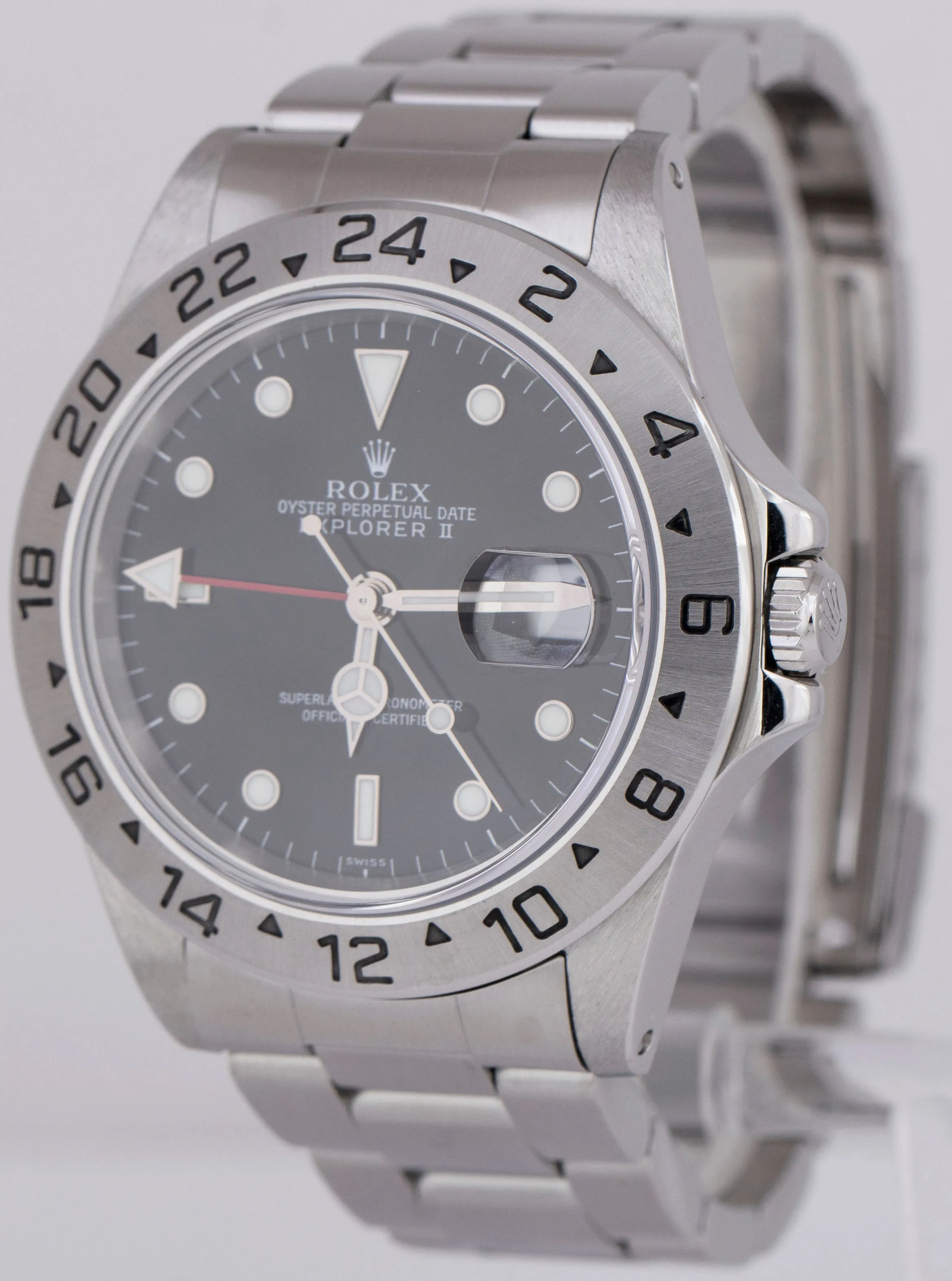 Rolex Explorer II Black Dial Stainless Steel SWISS ONLY 40mm Watch Red GMT 16570