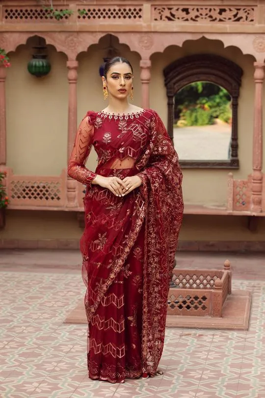 Rungrez | Alizeh Embroidered Chiffon Festive Collection Shahtaj | Unstitched Embroidered Chiffon Suits
