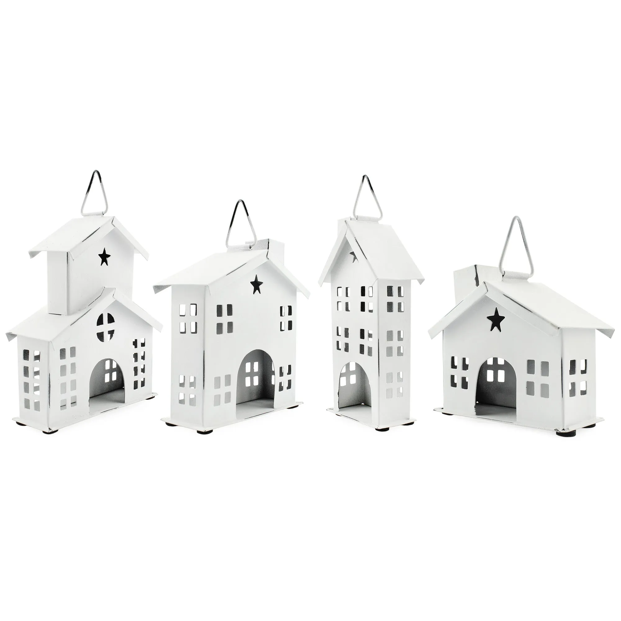 Rustic White Tin Ornaments (Case of 9 Sets)