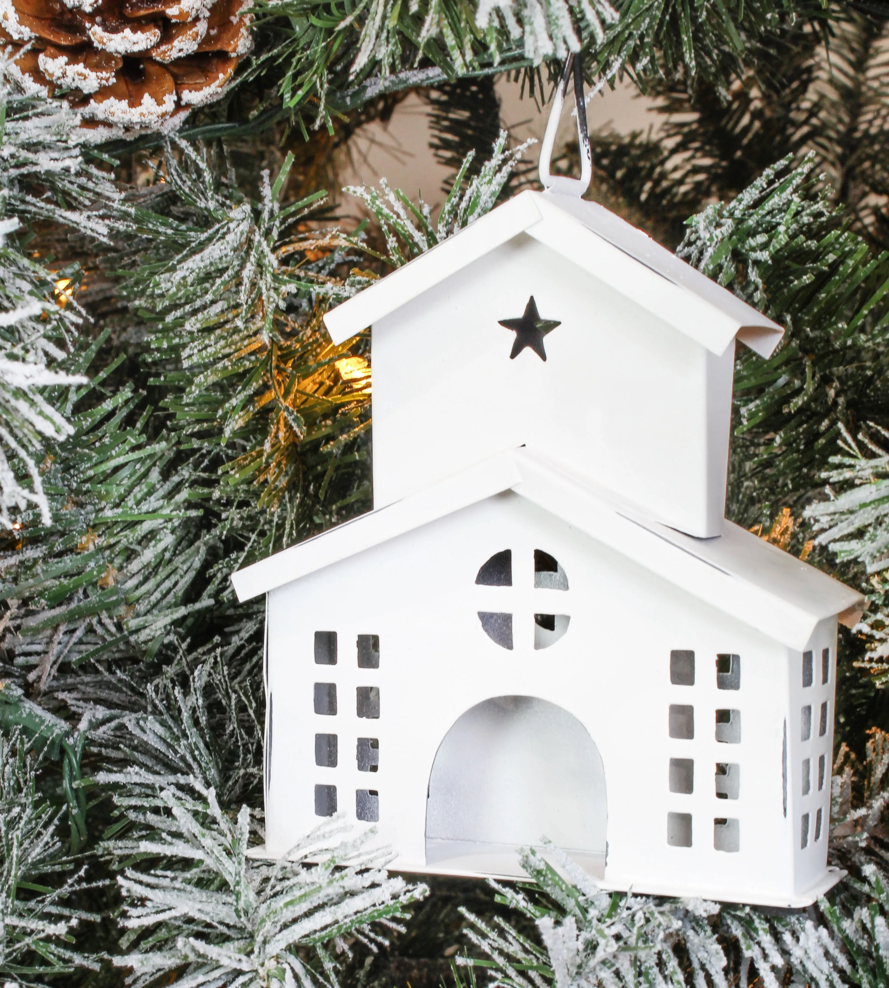 Rustic White Tin Ornaments (Case of 9 Sets)