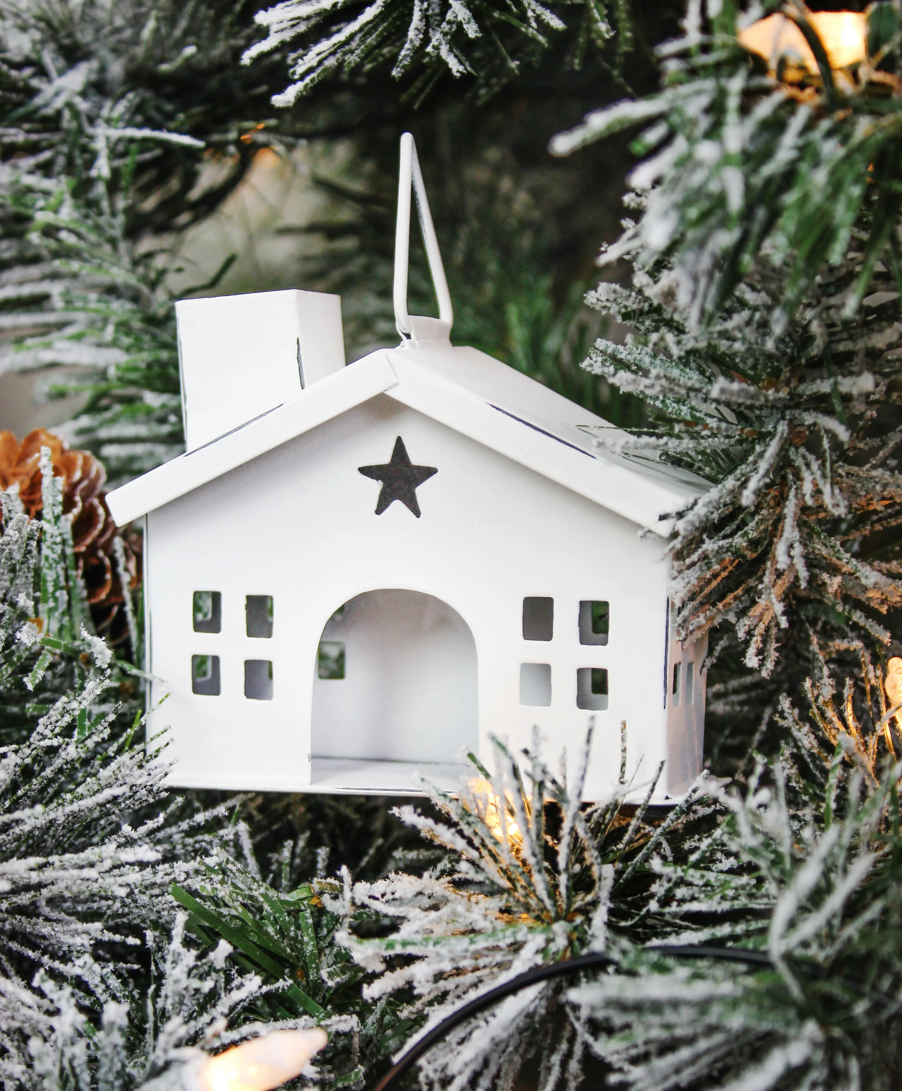 Rustic White Tin Ornaments (Case of 9 Sets)