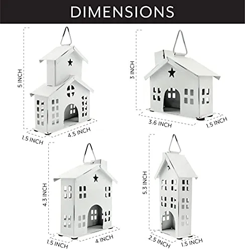 Rustic White Tin Ornaments (Case of 9 Sets)
