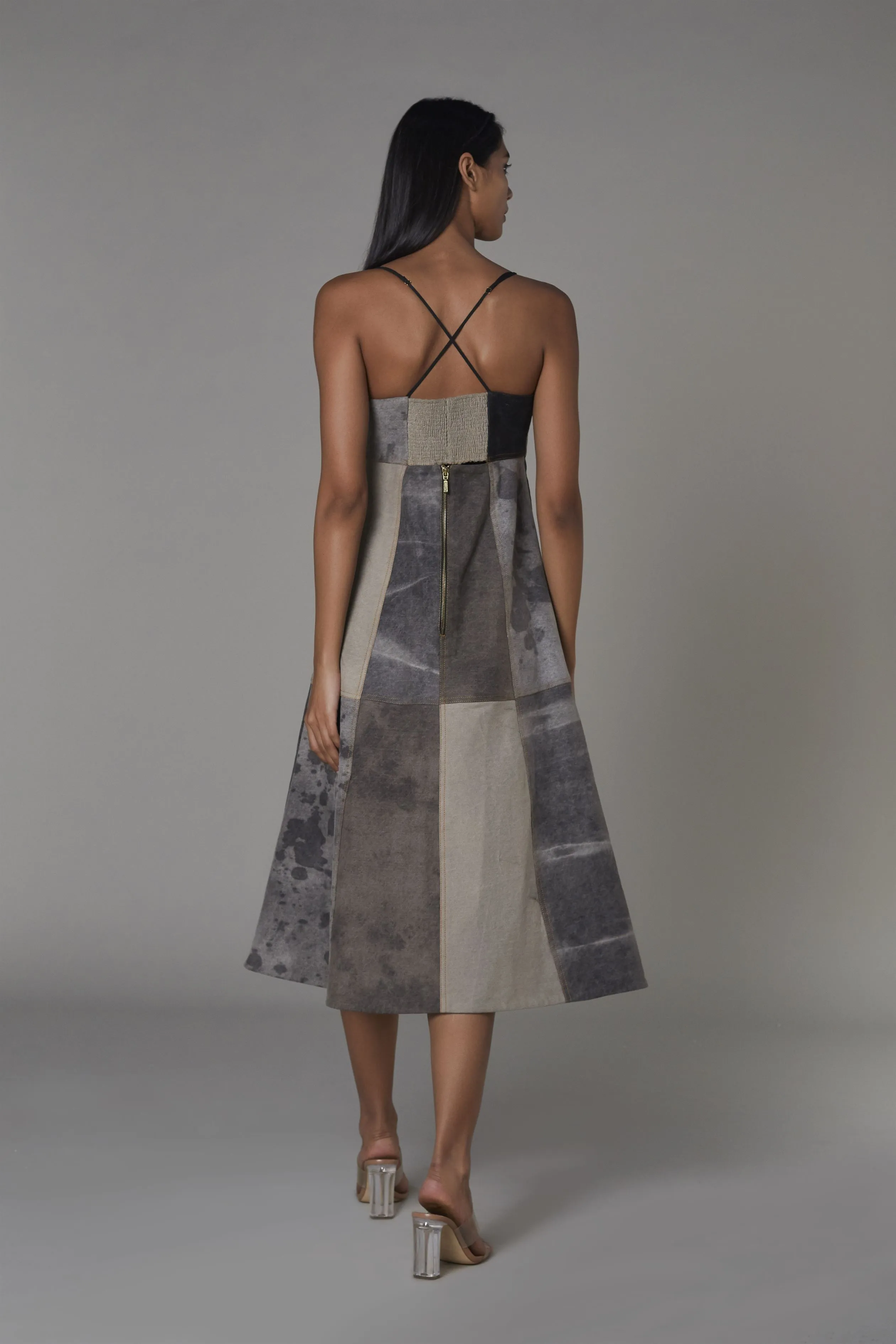 Saaksha & KinniÂ    I   Grey denim dress Drill Grey SS22028