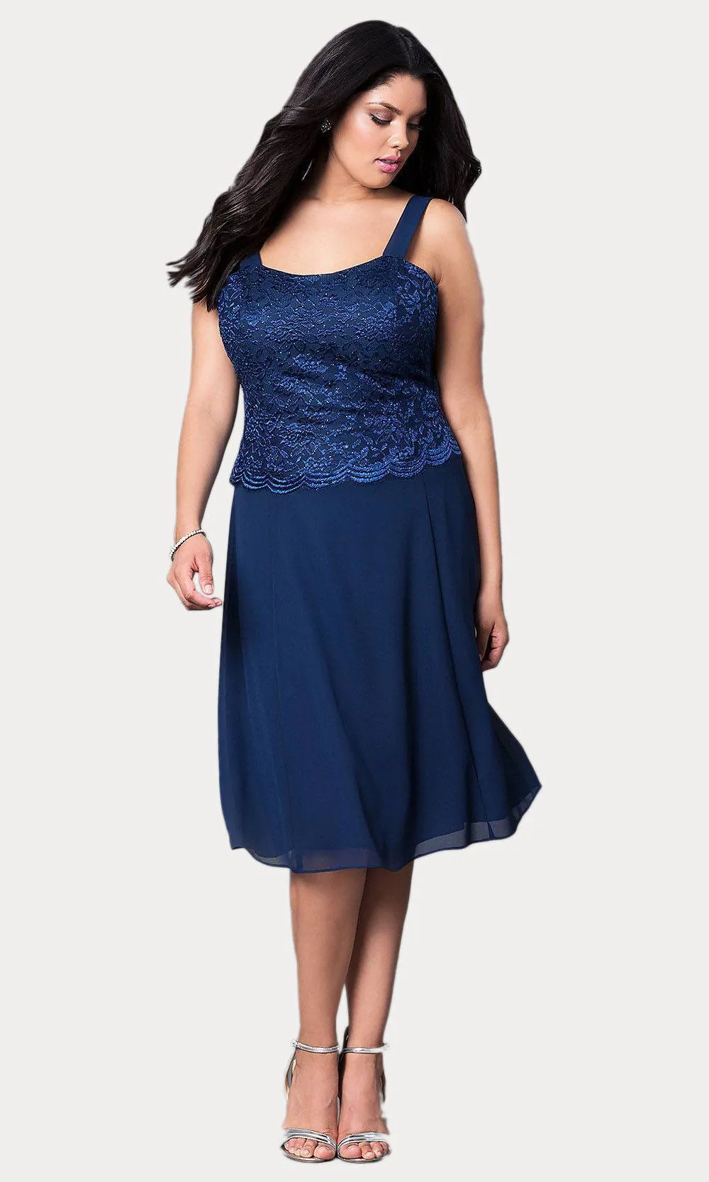 Sally Fashion 8485 Short Mother of Bride Dress Chiffon Knee Length Lace Jacket