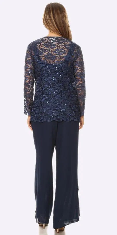 Sally Fashion 8850 Pant Suit Set Includes Jacket and Top