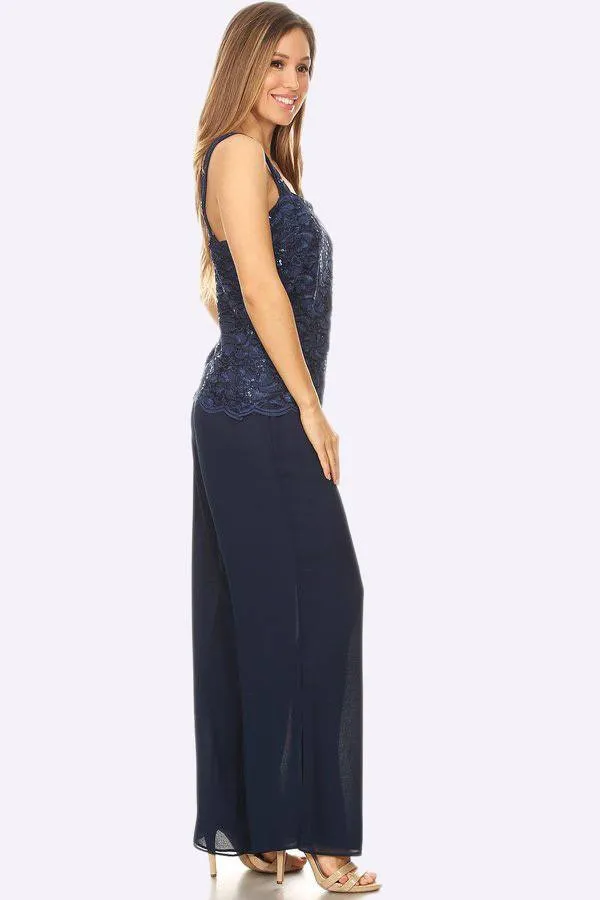 Sally Fashion 8850 Pant Suit Set Includes Jacket and Top