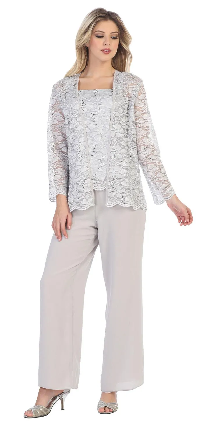 Sally Fashion 8850 Pant Suit Set Includes Jacket and Top