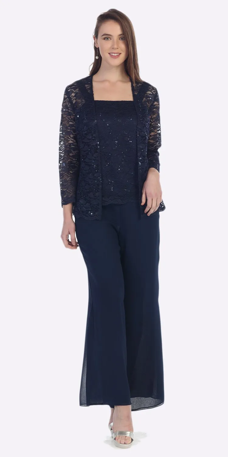 Sally Fashion 8850 Pant Suit Set Includes Jacket and Top