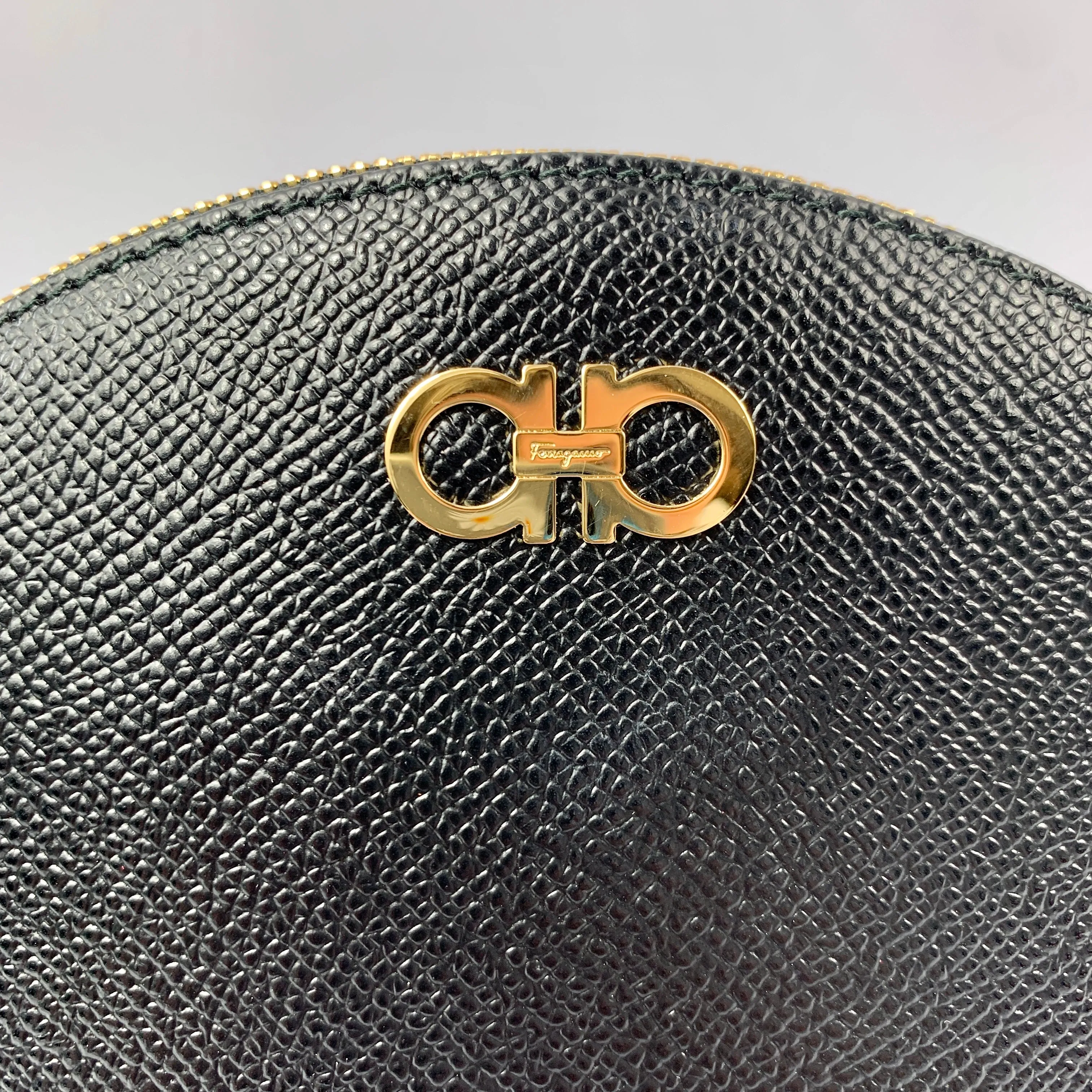 Salvatore Ferragamo Cosmetic Zip Pouch in Nero