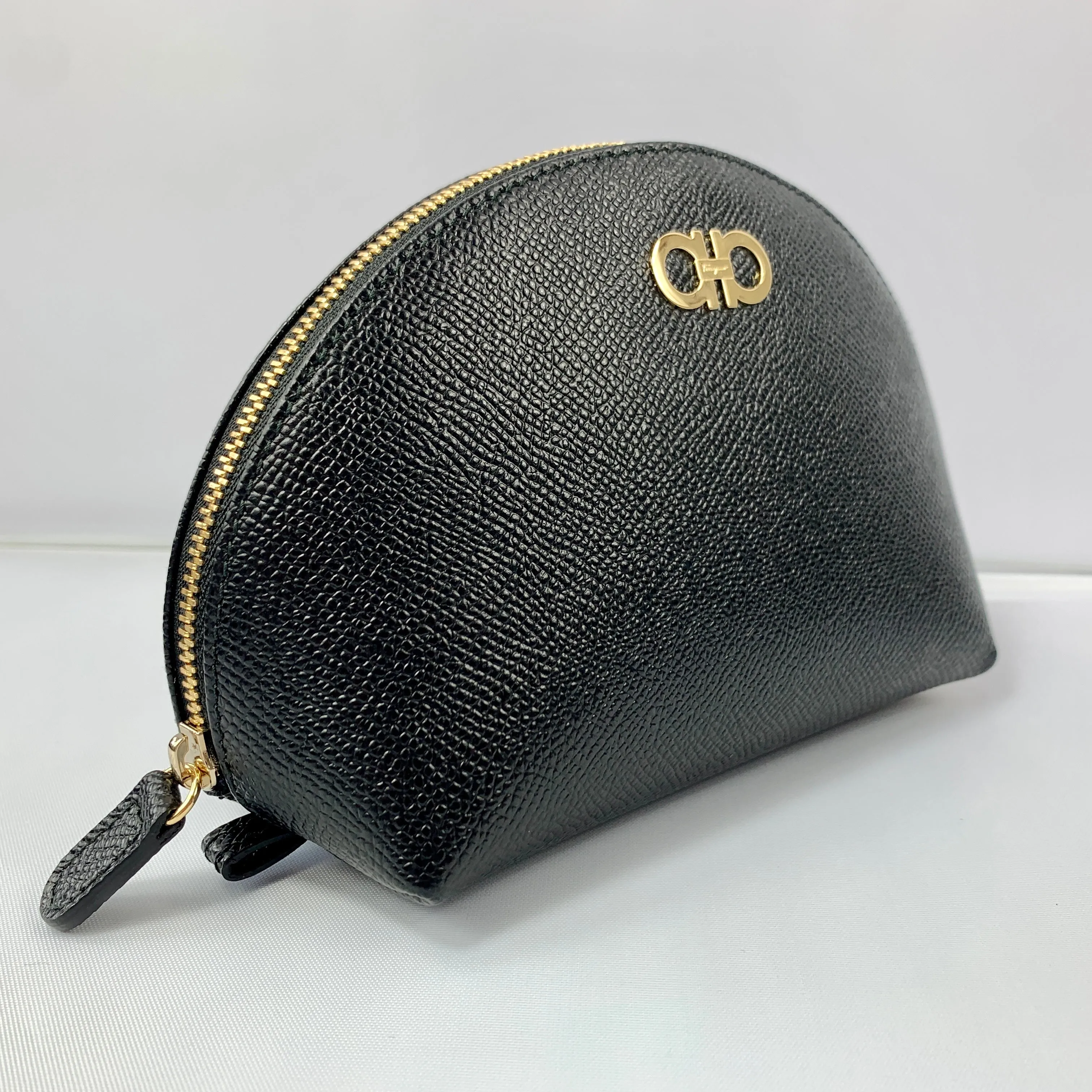 Salvatore Ferragamo Cosmetic Zip Pouch in Nero
