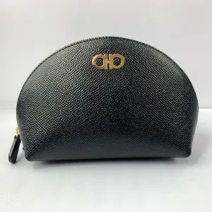 Salvatore Ferragamo Cosmetic Zip Pouch in Nero