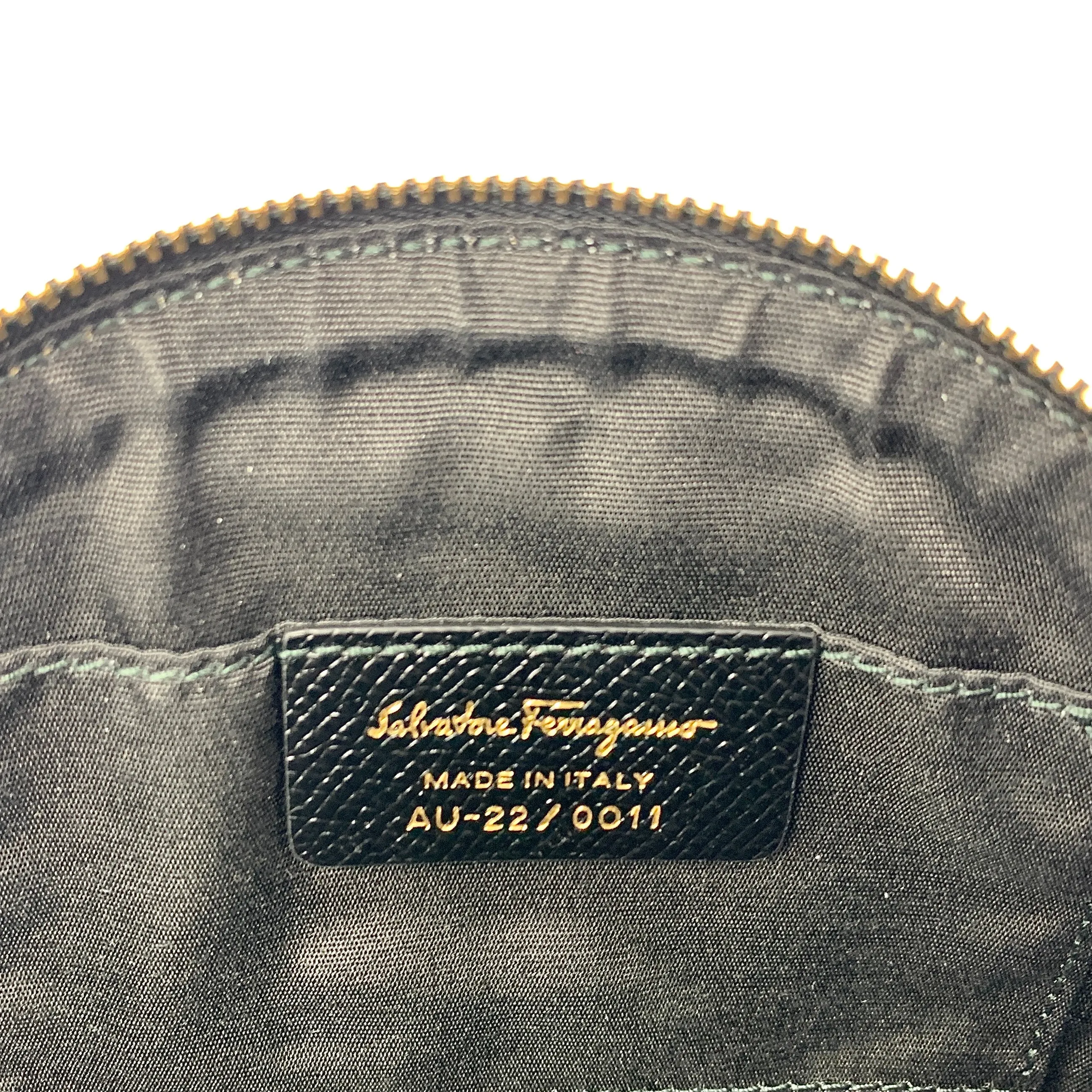 Salvatore Ferragamo Cosmetic Zip Pouch in Nero