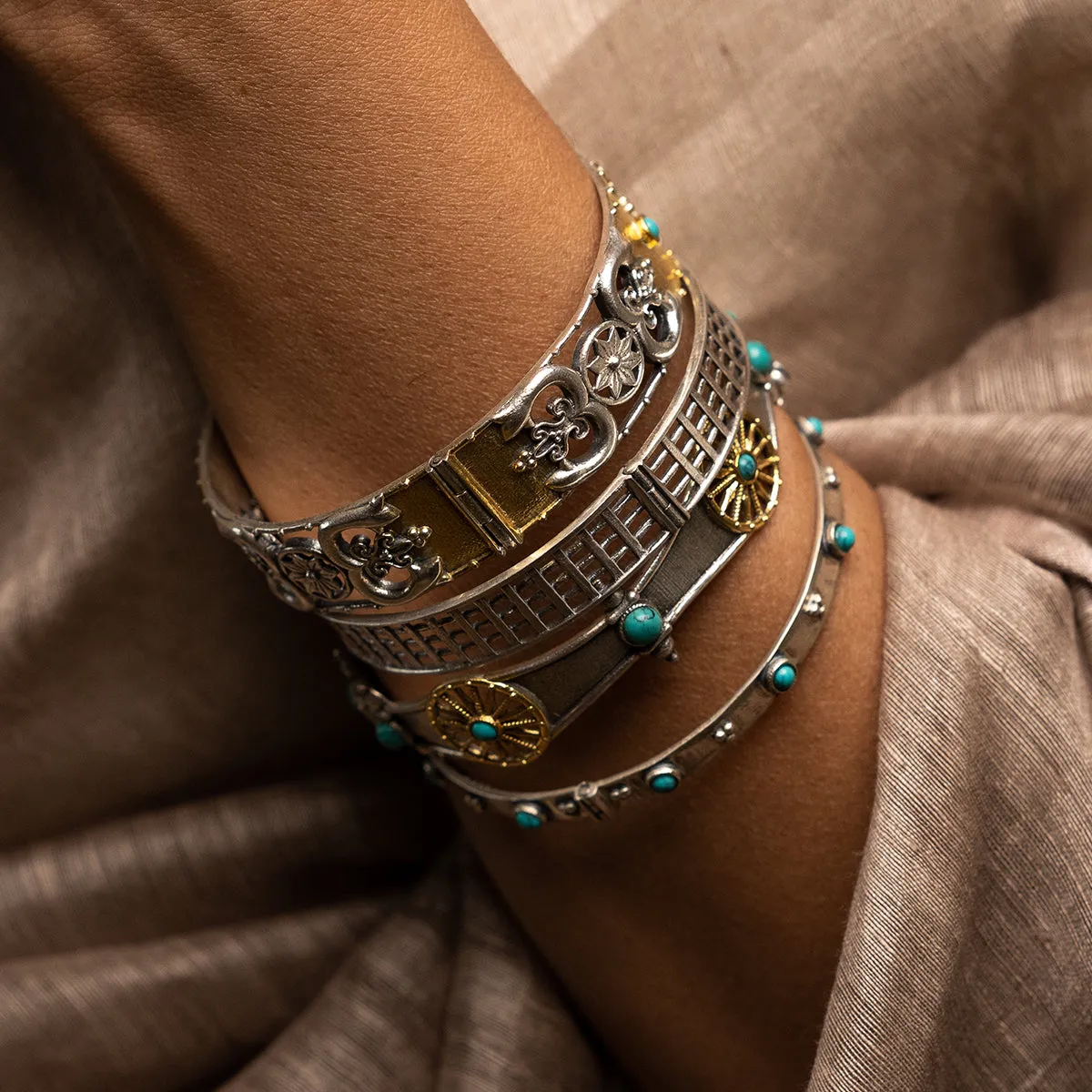 Sanchi Silver Bangles Set by MOHA