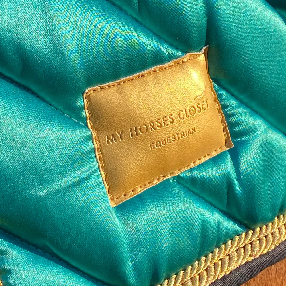 Satin Mesh Dressage Saddle Pad Amboise Emerald Turquoise