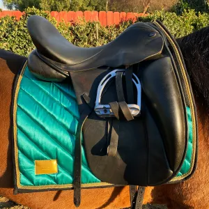 Satin Mesh Dressage Saddle Pad Amboise Emerald Turquoise