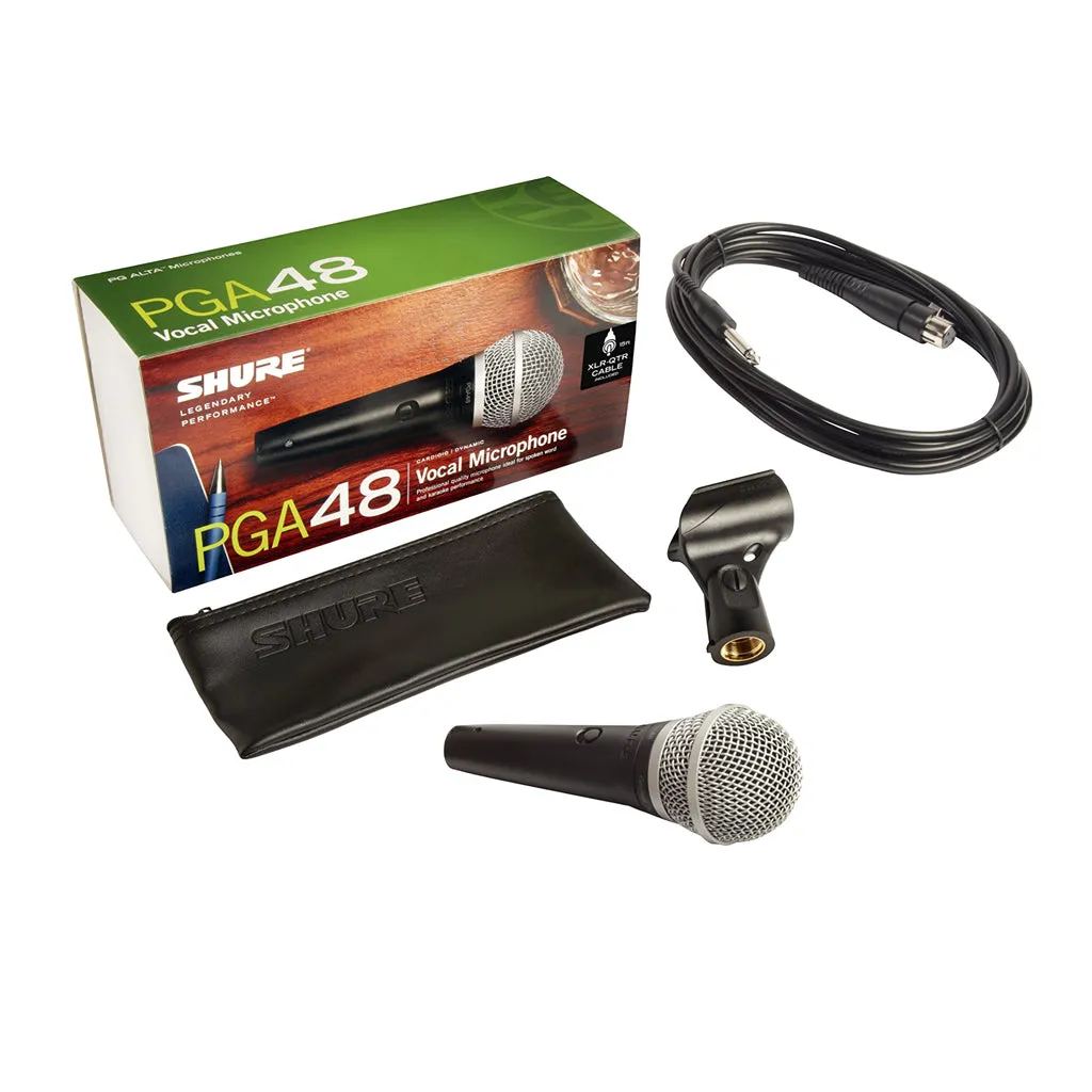 Shure PGA48-QTR Vocal Cardioid Dynamic Microphone with XLR-QTR Cable