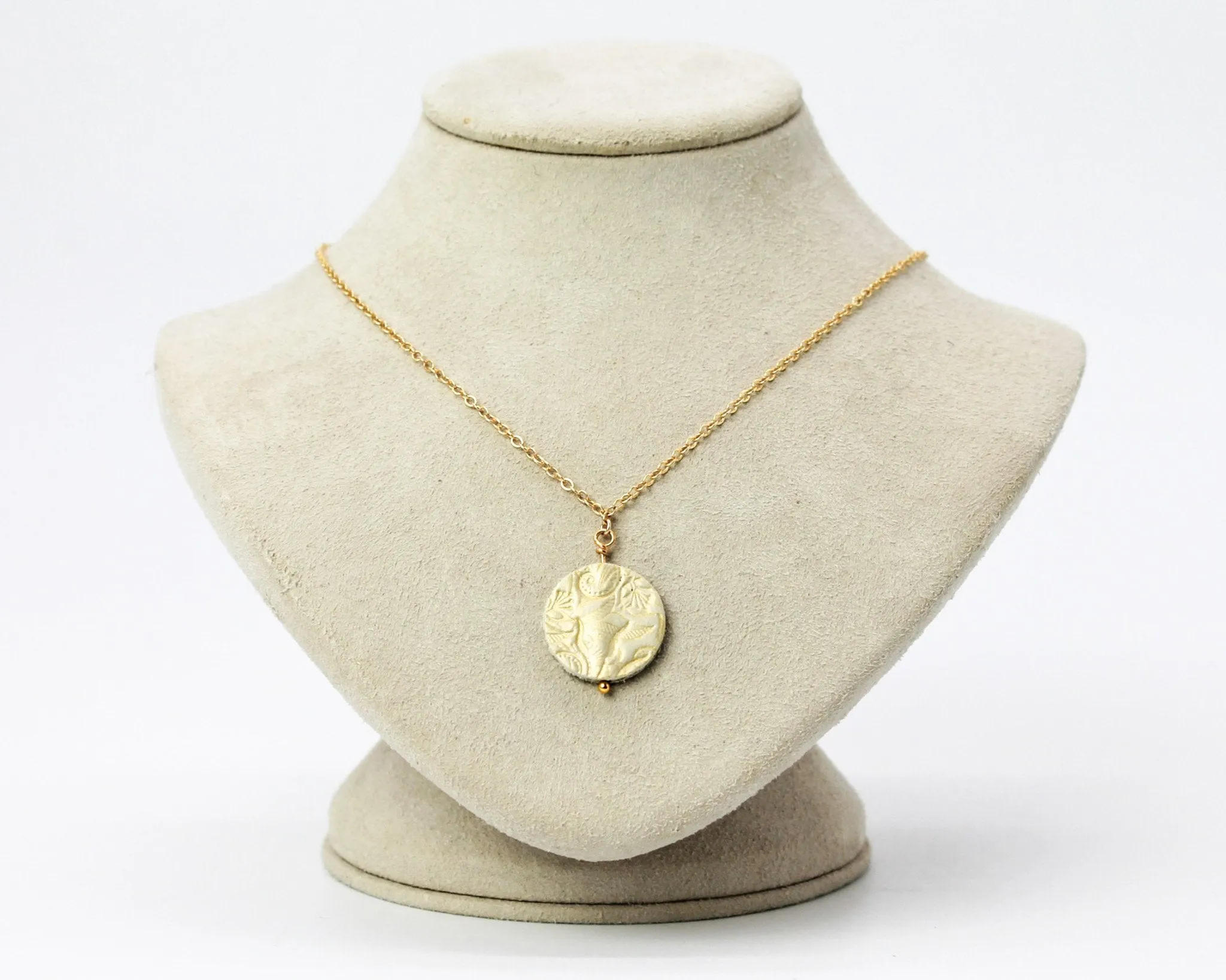 Single Disc Necklace / Golden Elemental