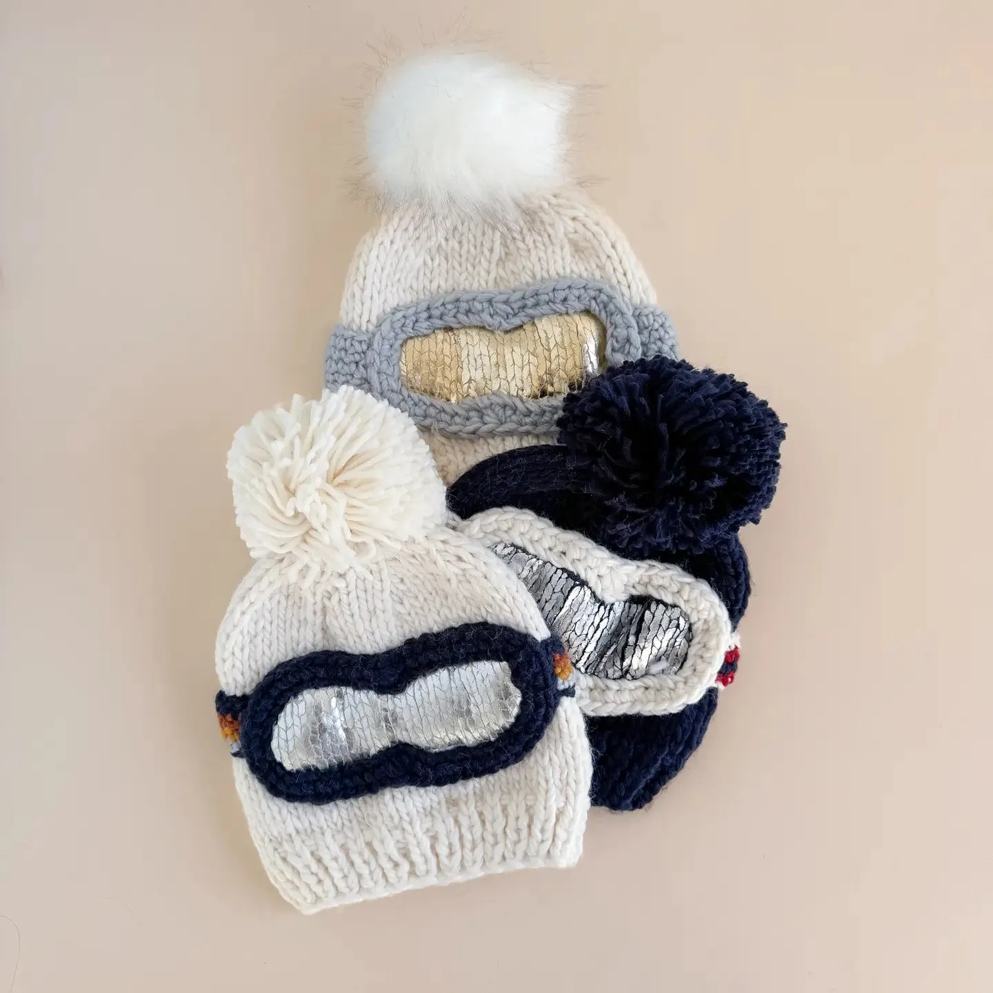 Ski Goggles Beanie, Retro Baby & Kids Winter Hat