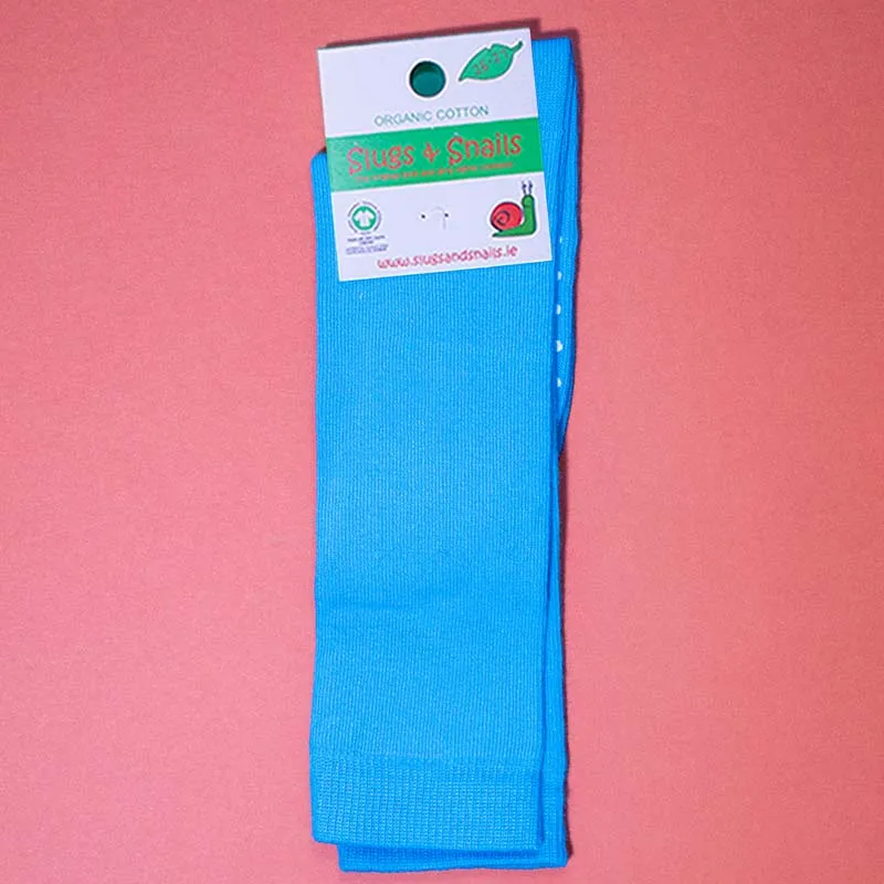 Slugs & Snails Adult Knee Socks - TURQUOISE BLUE