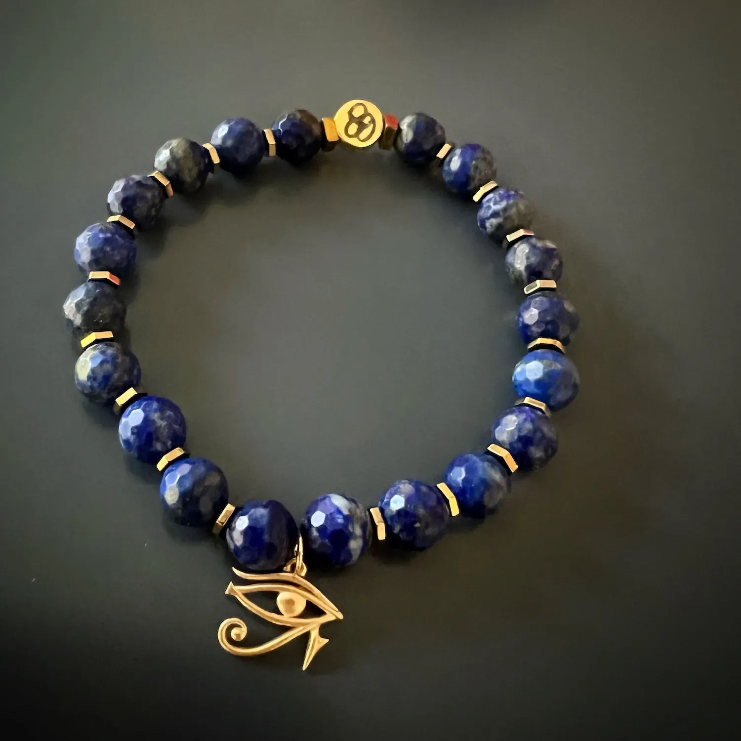 Solid Gold Eye Of Ra Spiritual Beaded Bracelet