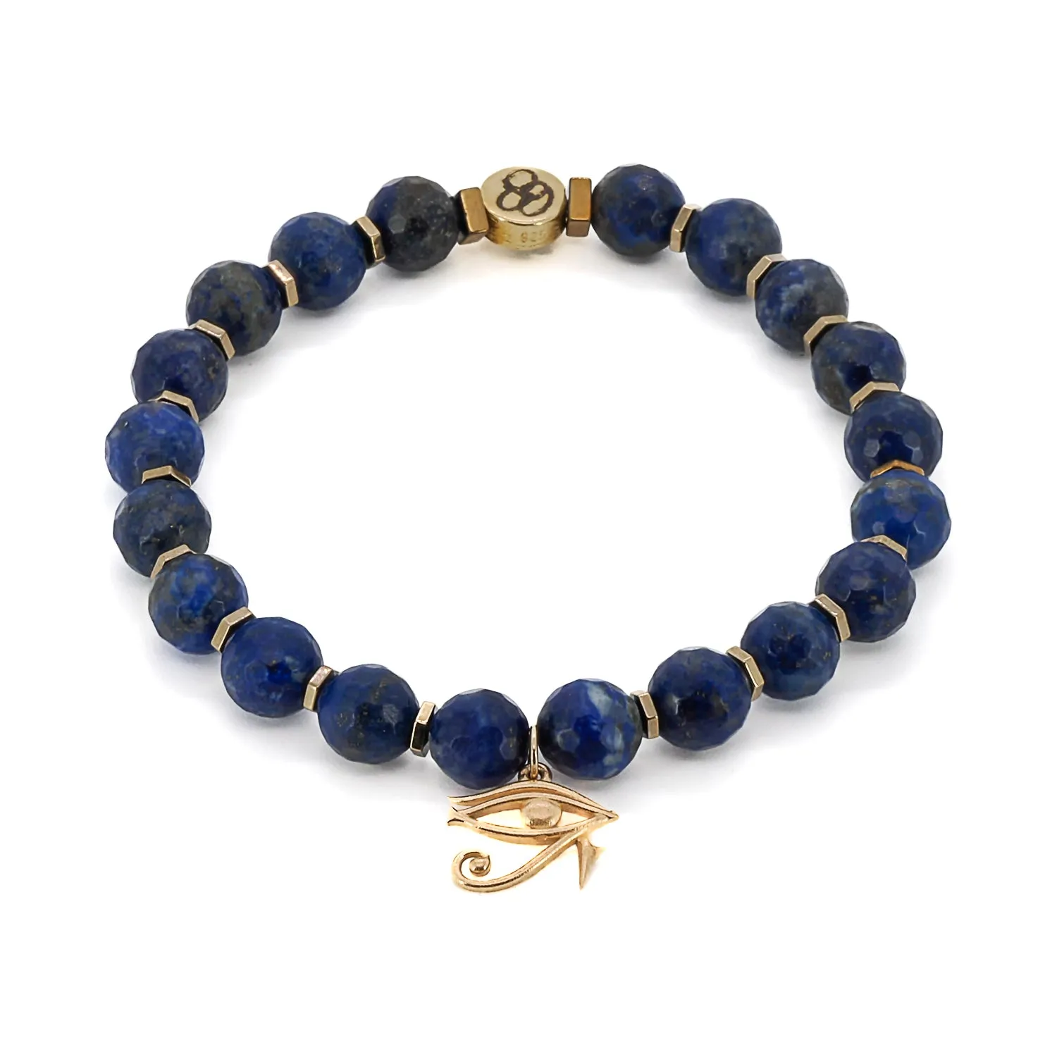 Solid Gold Eye Of Ra Spiritual Beaded Bracelet