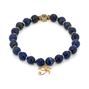 Solid Gold Eye Of Ra Spiritual Beaded Bracelet