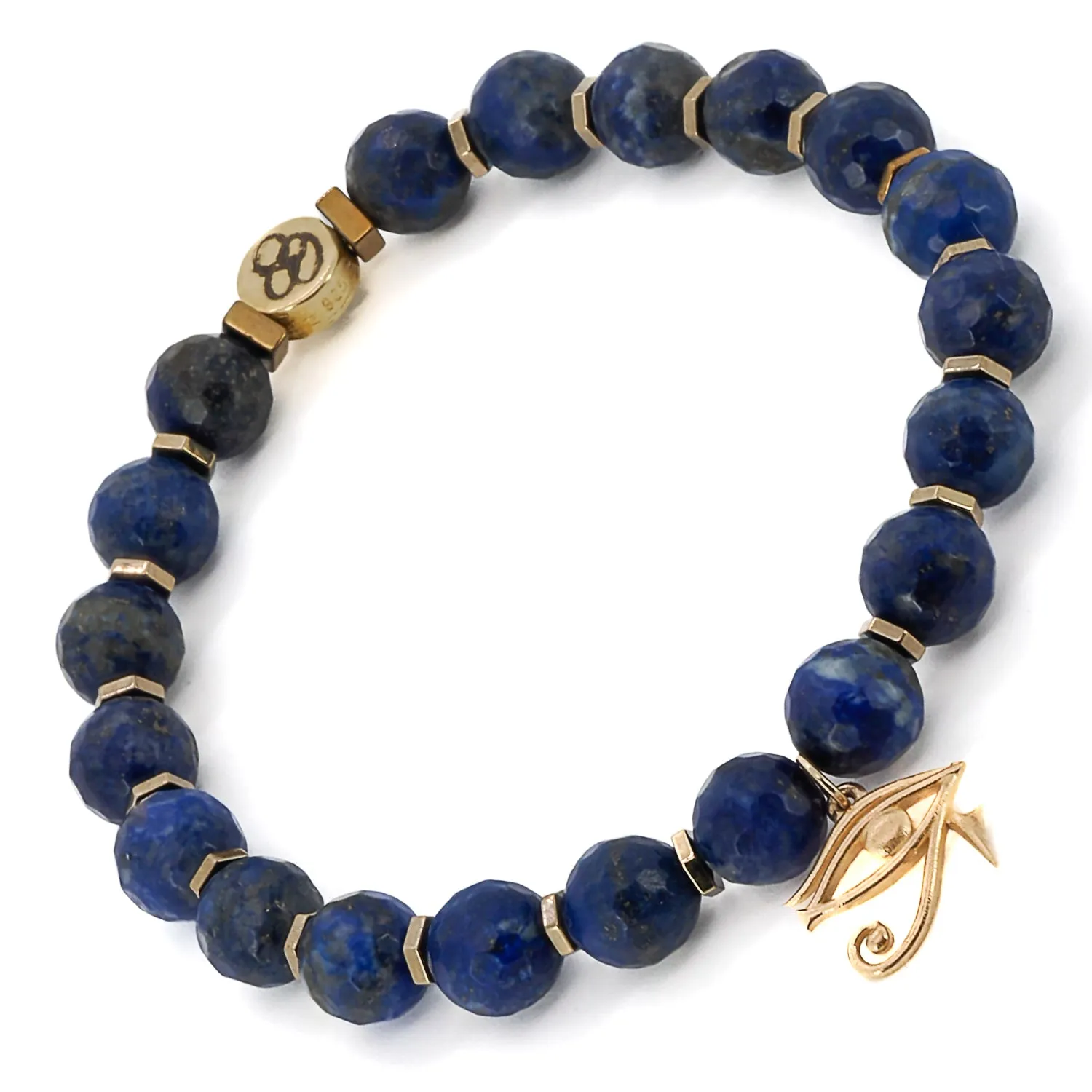 Solid Gold Eye Of Ra Spiritual Beaded Bracelet