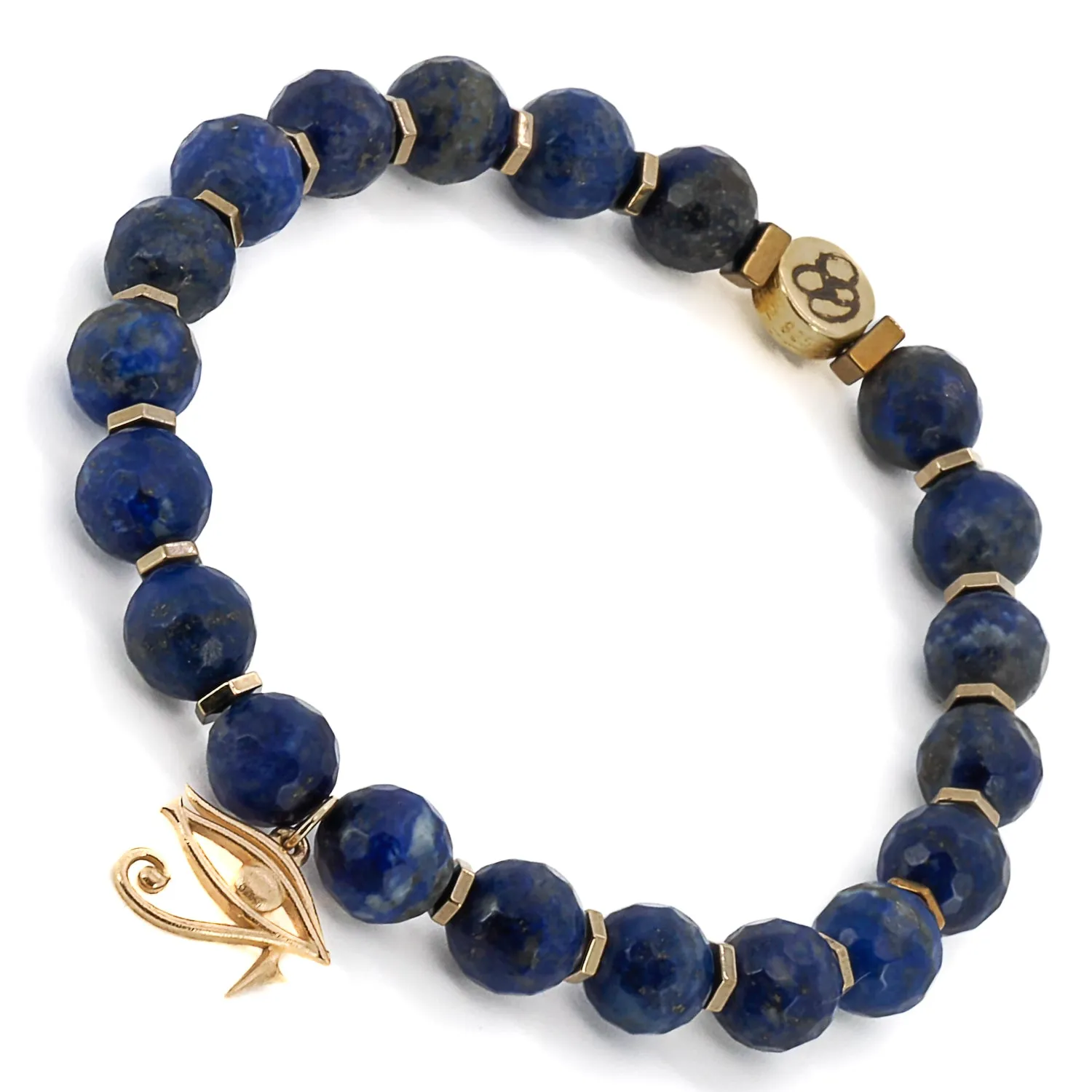 Solid Gold Eye Of Ra Spiritual Beaded Bracelet